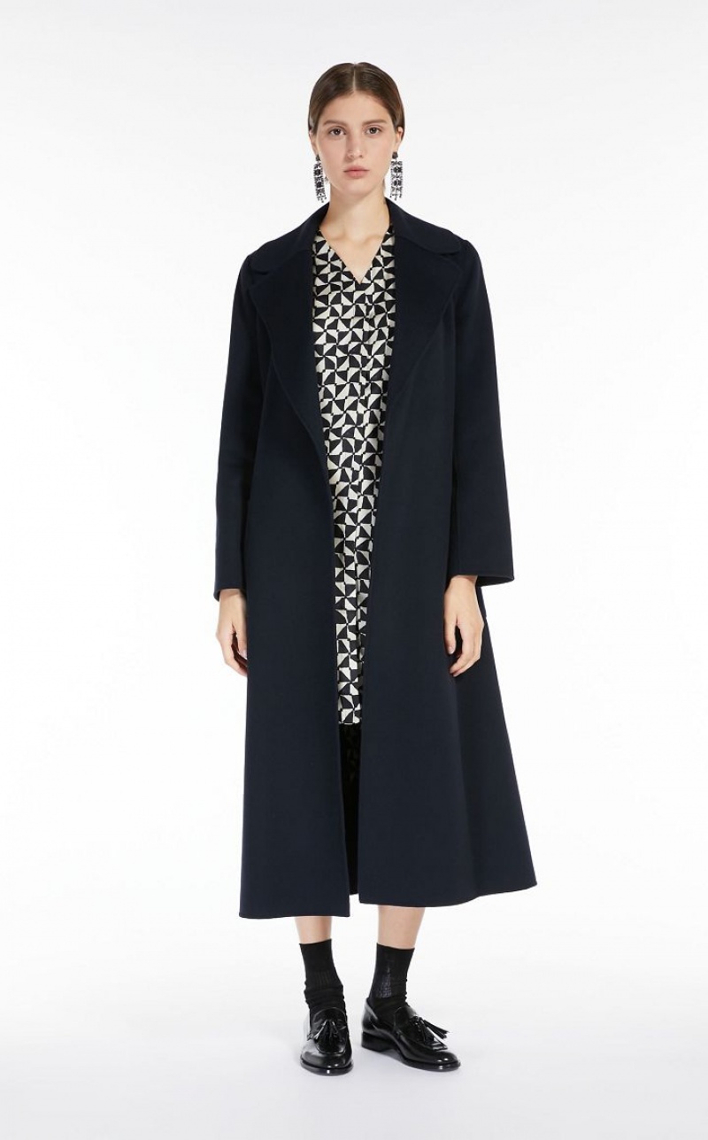 Casacos Max Mara Wool Robe Azul Marinho | MMR593842