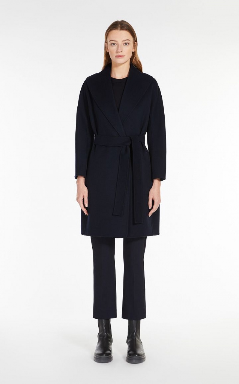 Casacos Max Mara Wool Robe Azul Marinho | MMR593928