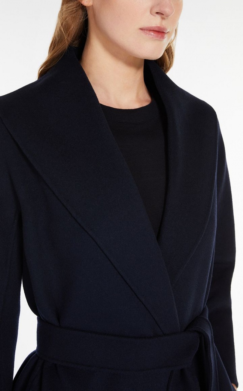 Casacos Max Mara Wool Robe Azul Marinho | MMR593928