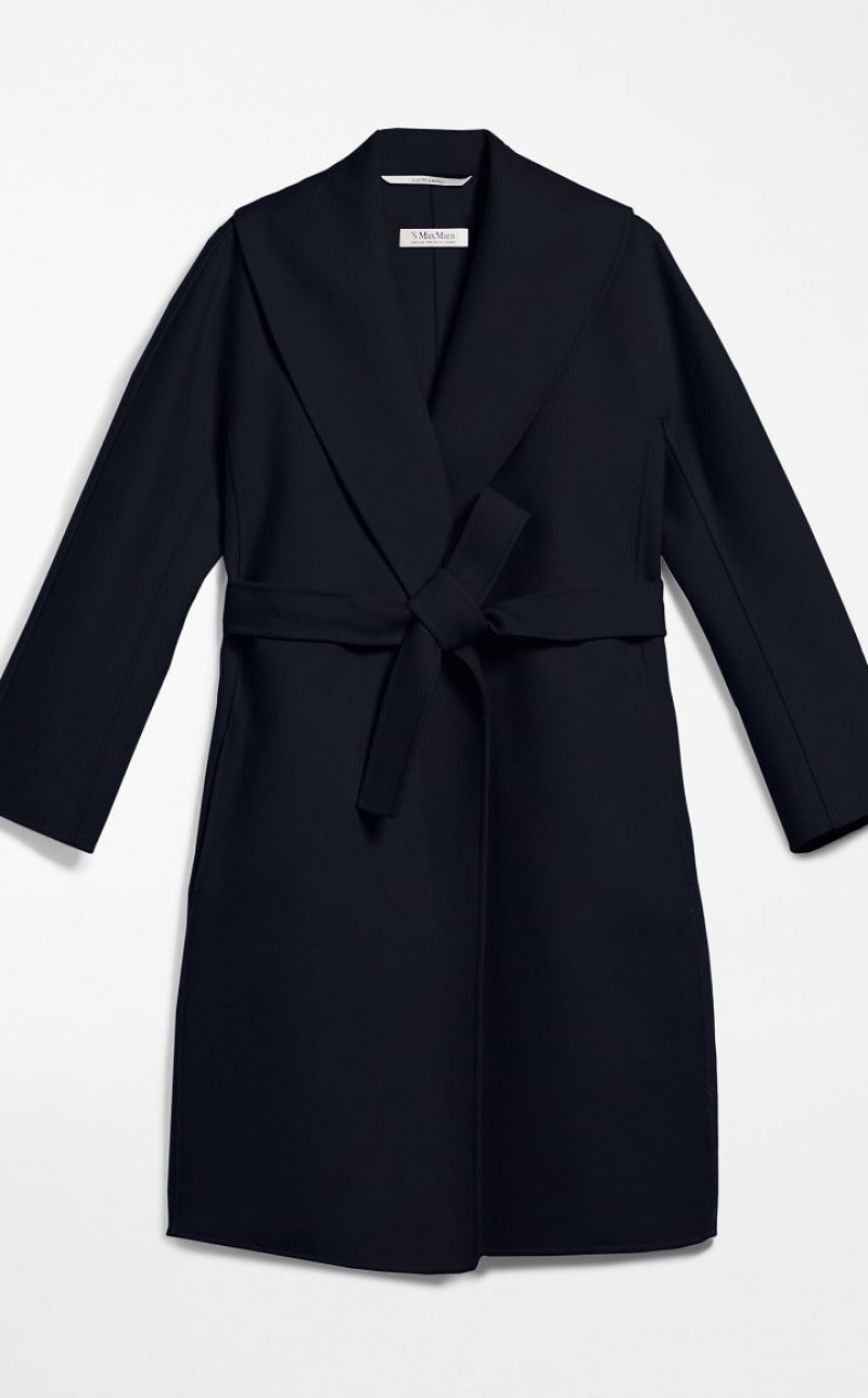 Casacos Max Mara Wool Robe Azul Marinho | MMR593928