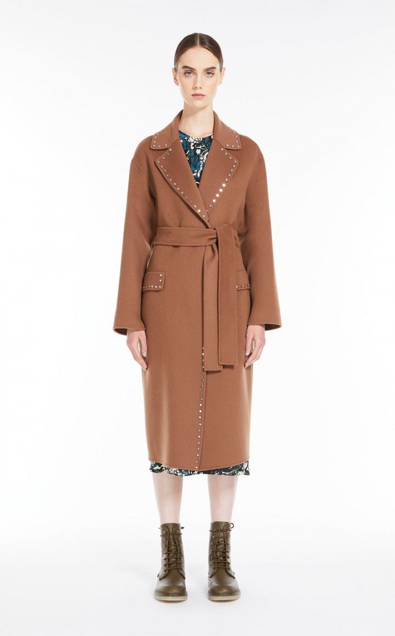 Casacos Max Mara Wool Robe Marrom | MMR593835