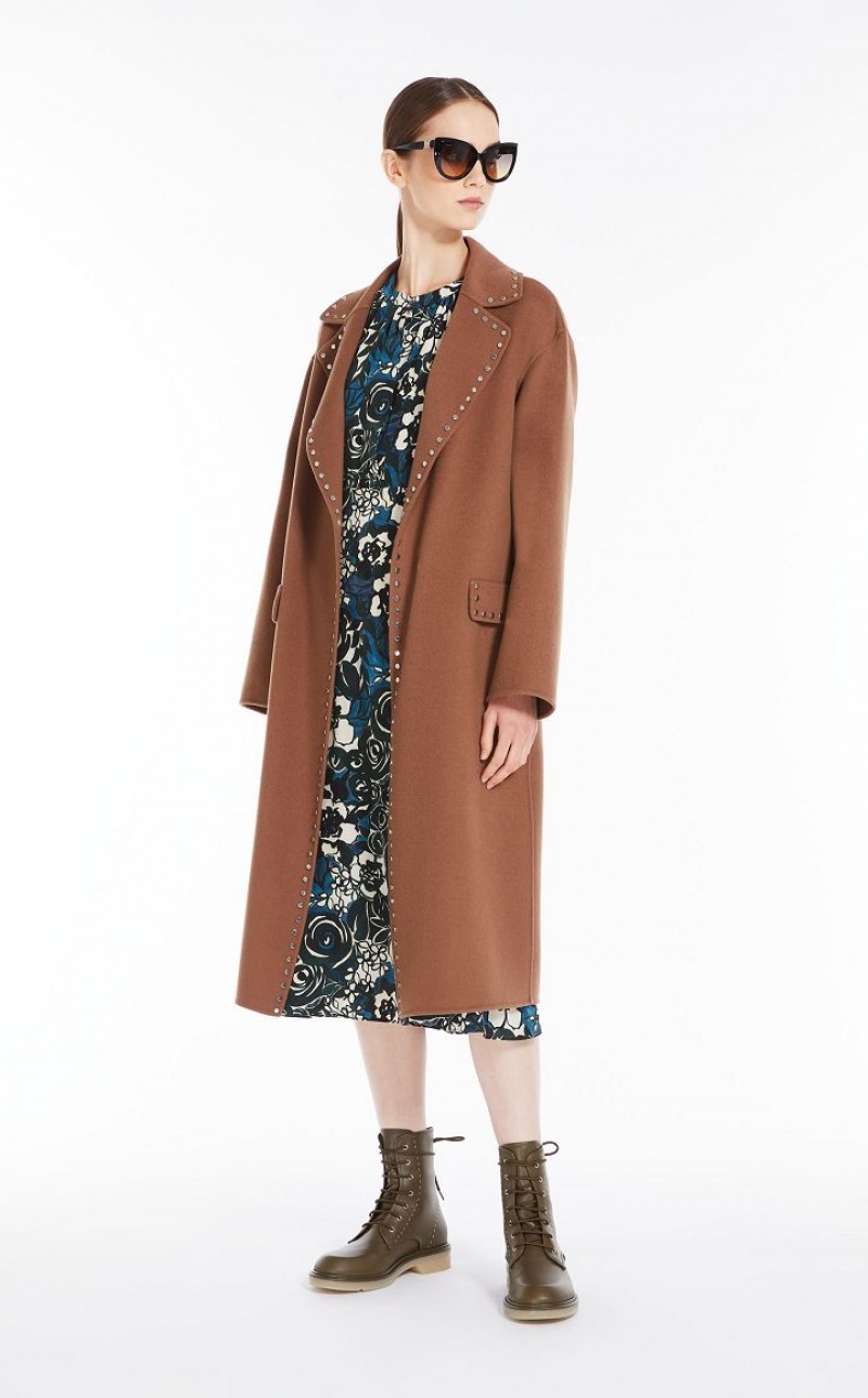 Casacos Max Mara Wool Robe Marrom | MMR593835