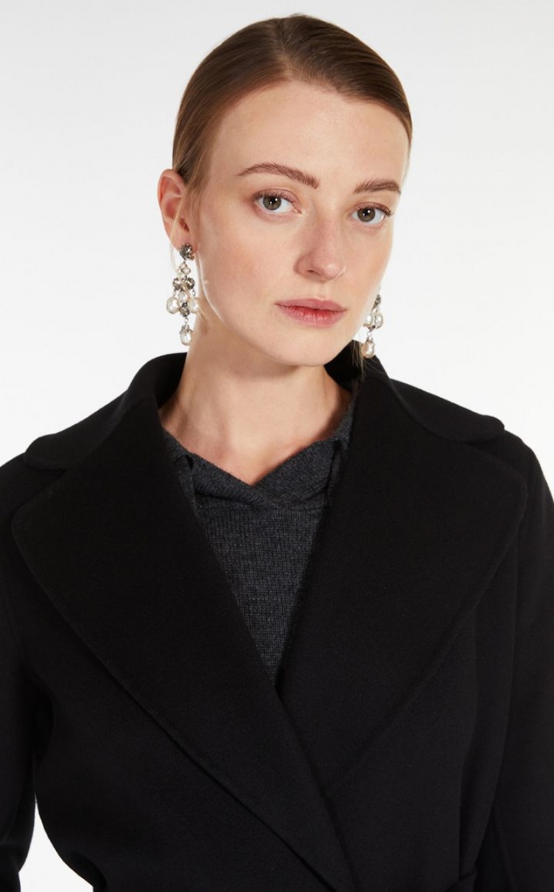 Casacos Max Mara Wool Robe-style Pretas | MMR593863