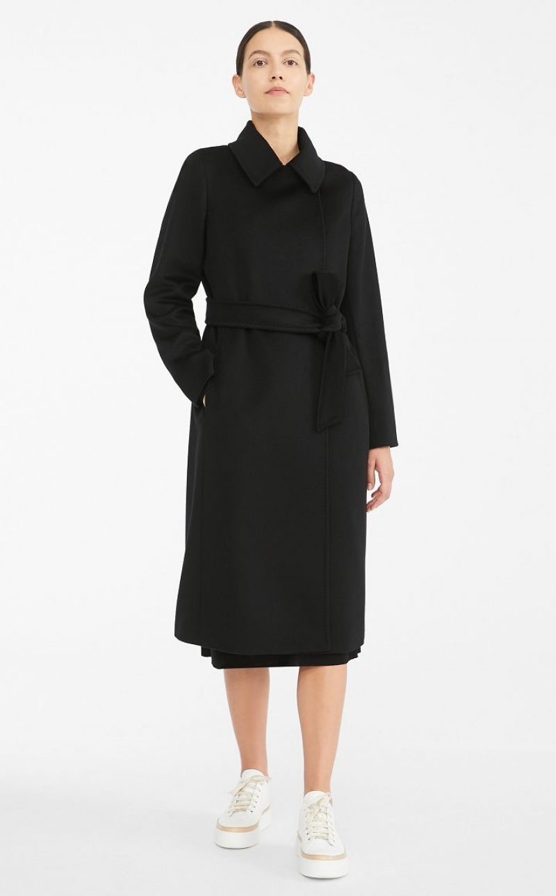 Casacos Max Mara Wool Robe-style Pretas | MMR593910