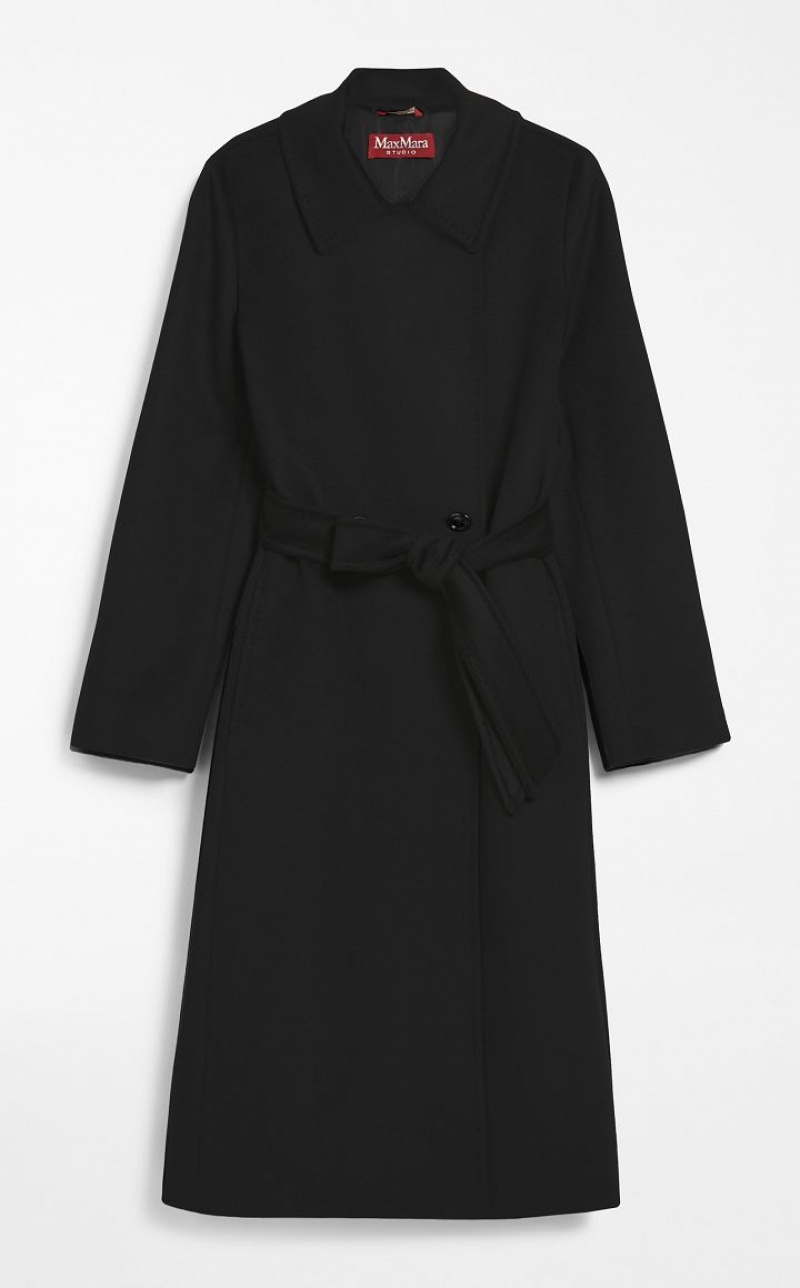 Casacos Max Mara Wool Robe-style Pretas | MMR593910