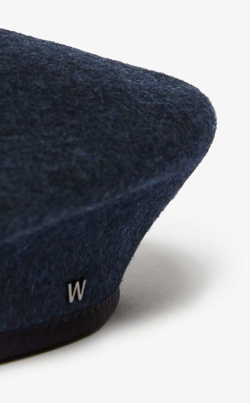 Chapeus Max Mara Wool Felt Beret Azul Marinho | MMR594321