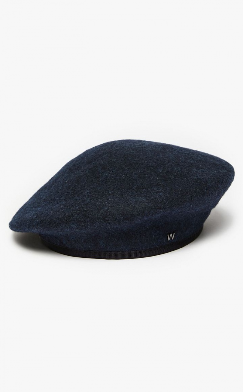 Chapeus Max Mara Wool Felt Beret Azul Marinho | MMR594321