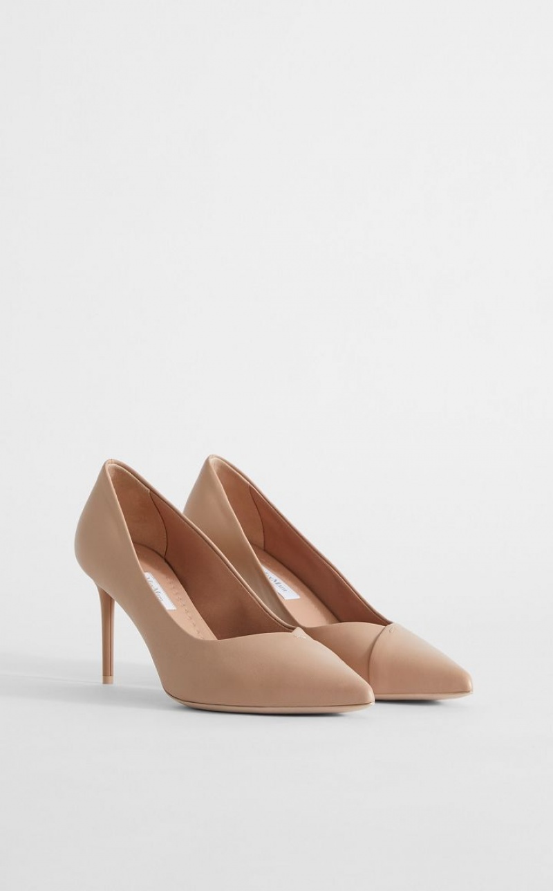 Décolleté Max Mara Nappa Leather Court Luz Rosa | MMR594203