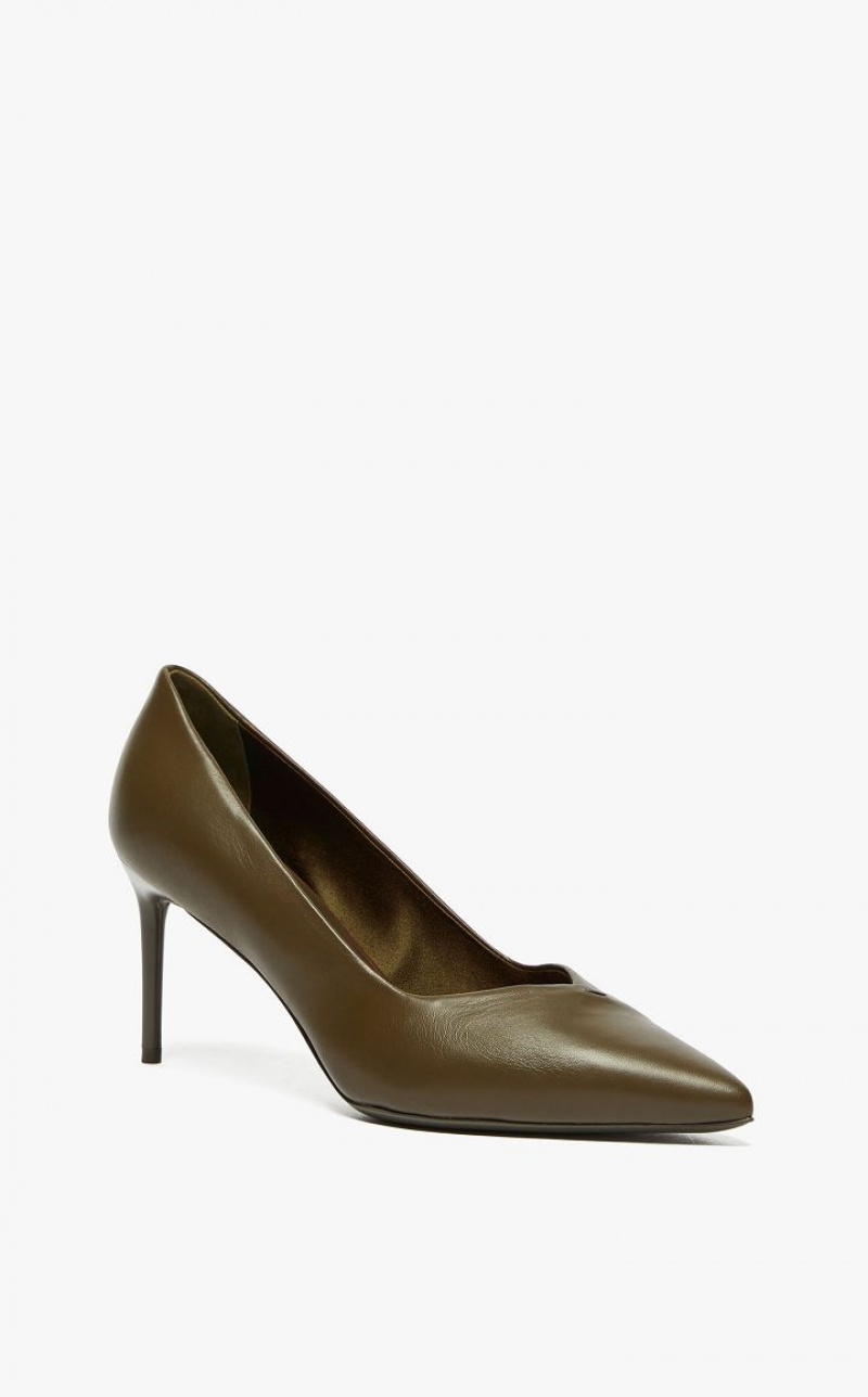 Décolleté Max Mara Nappa Leather Court Verdes Escuro | MMR594201