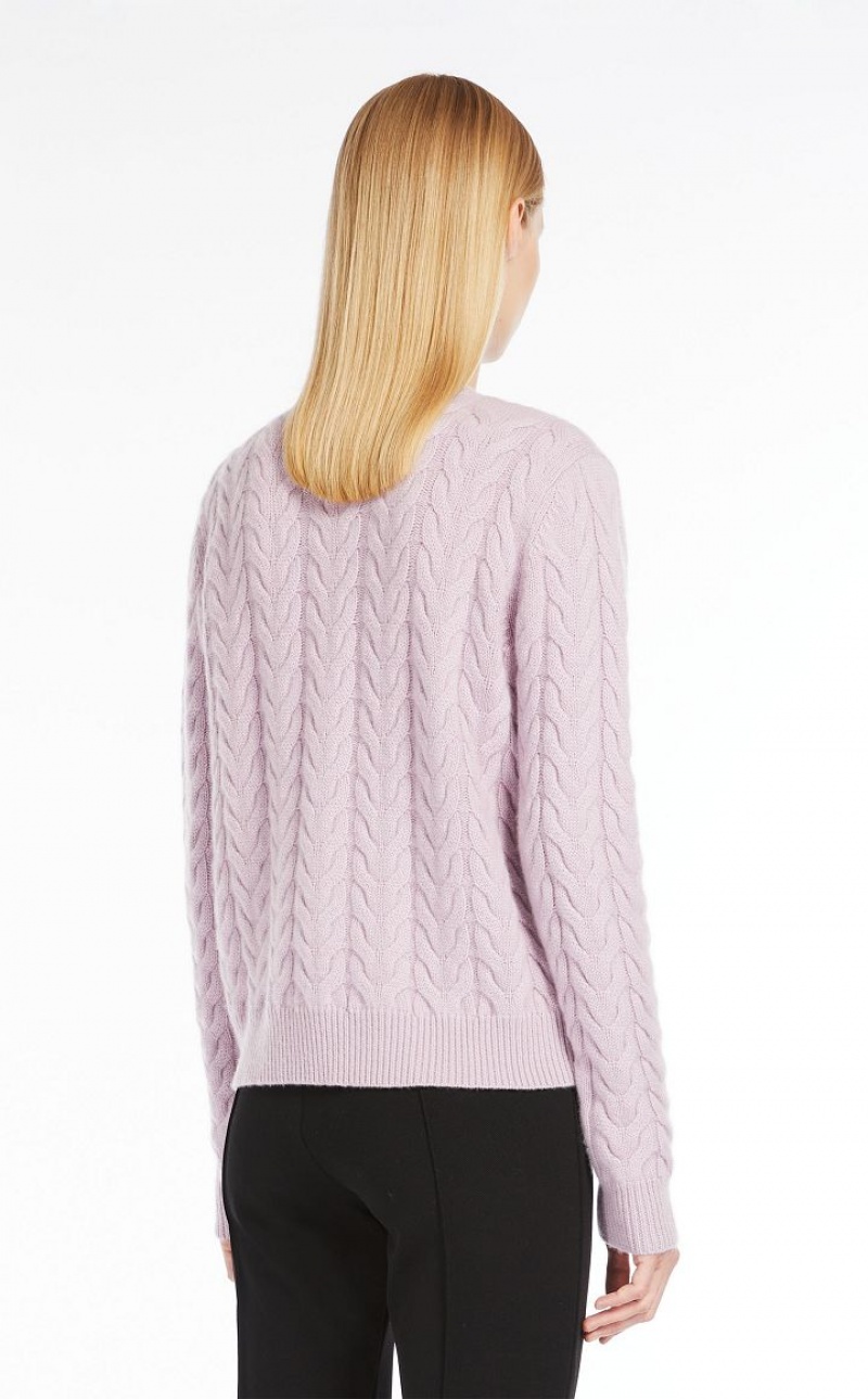 Knitwear Max Mara Cable Cashmere Roxo | MMR593420