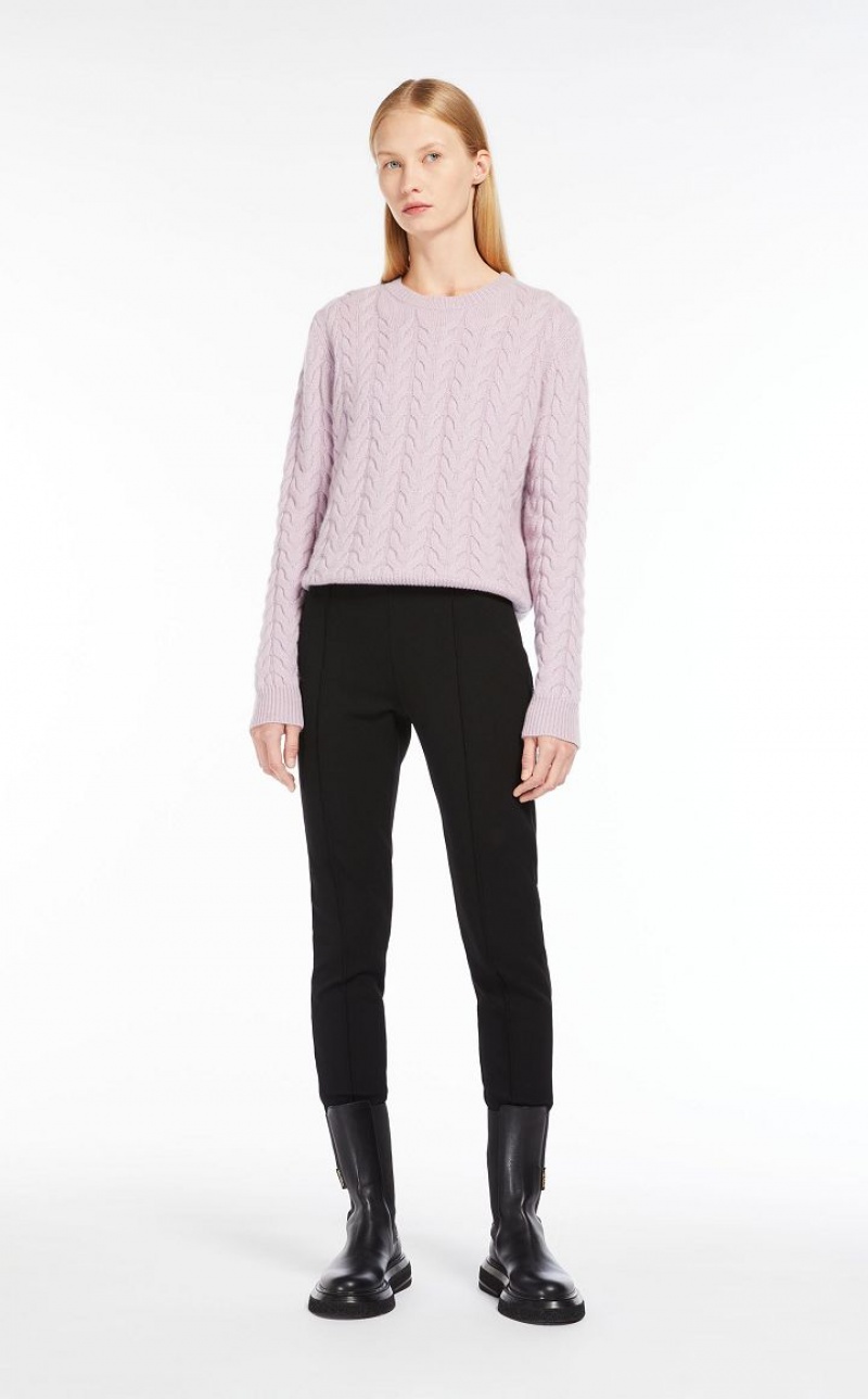 Knitwear Max Mara Cable Cashmere Roxo | MMR593420