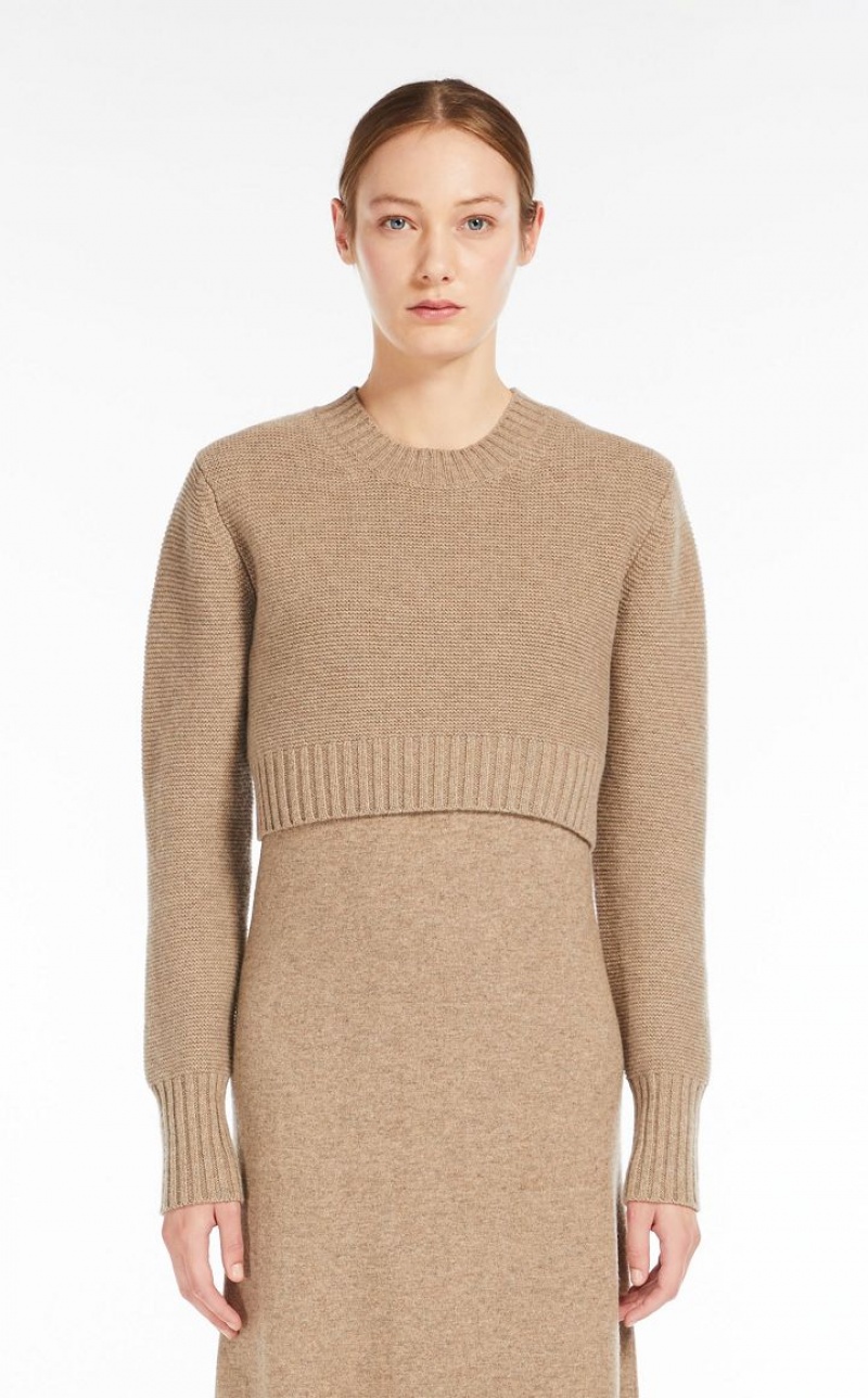 Knitwear Max Mara Cropped, Cashmere Marrom | MMR593473