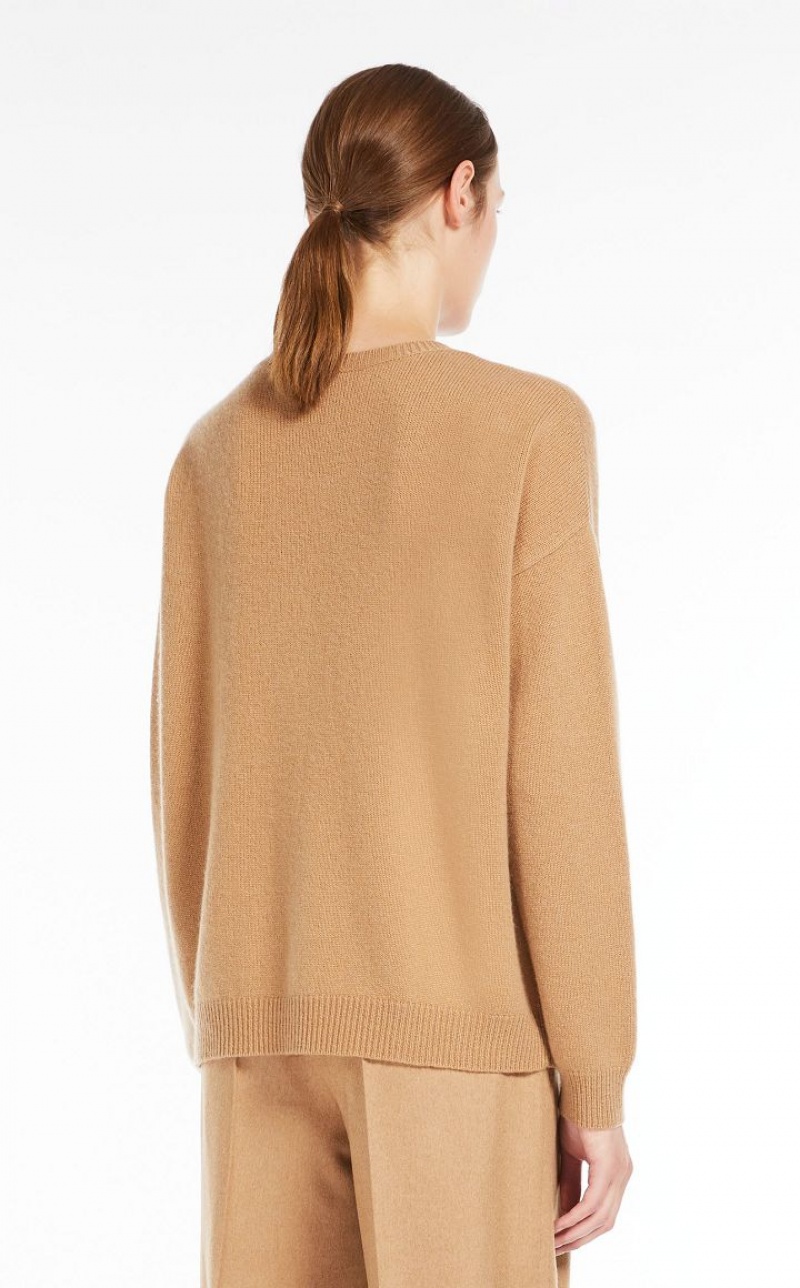 Knitwear Max Mara Jewel Embroidered Cashmere Marrom | MMR593426