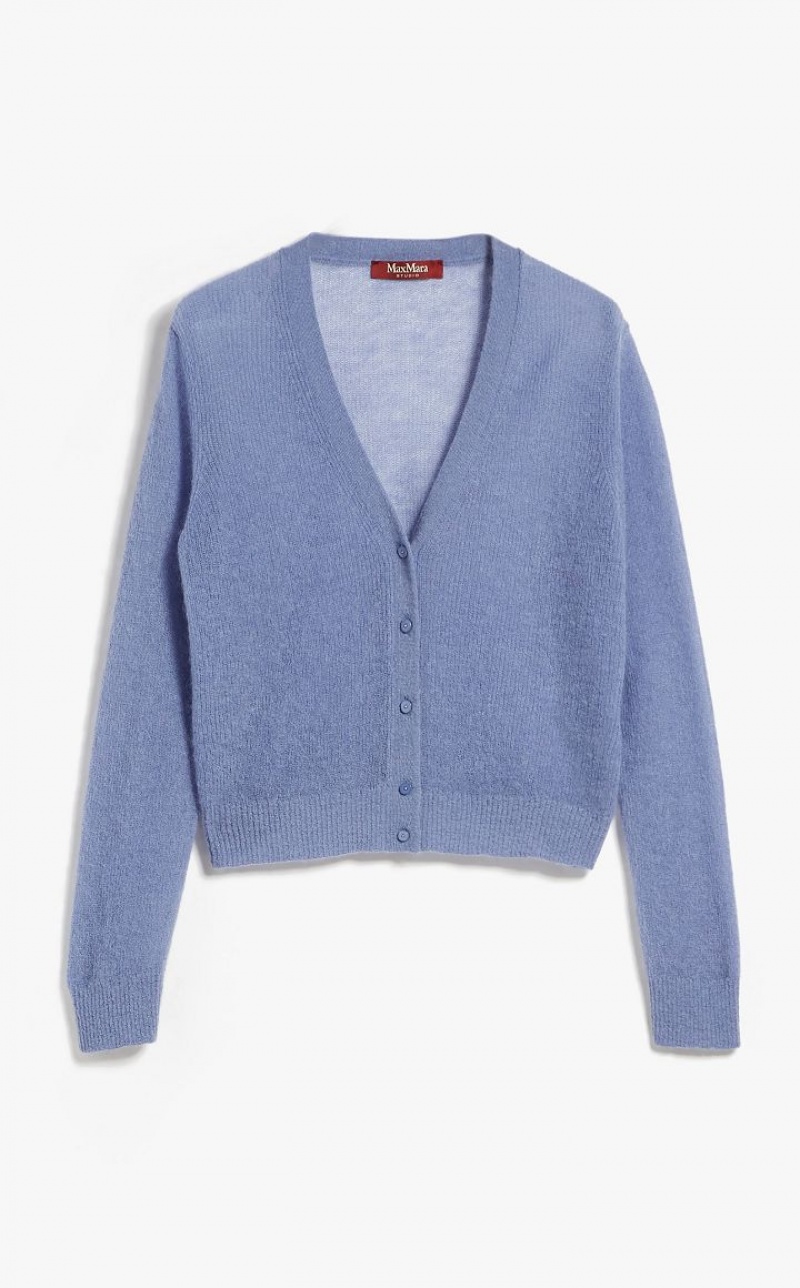 Knitwear Max Mara Mohair Gauze Cardigan Luz Azuis | MMR593461