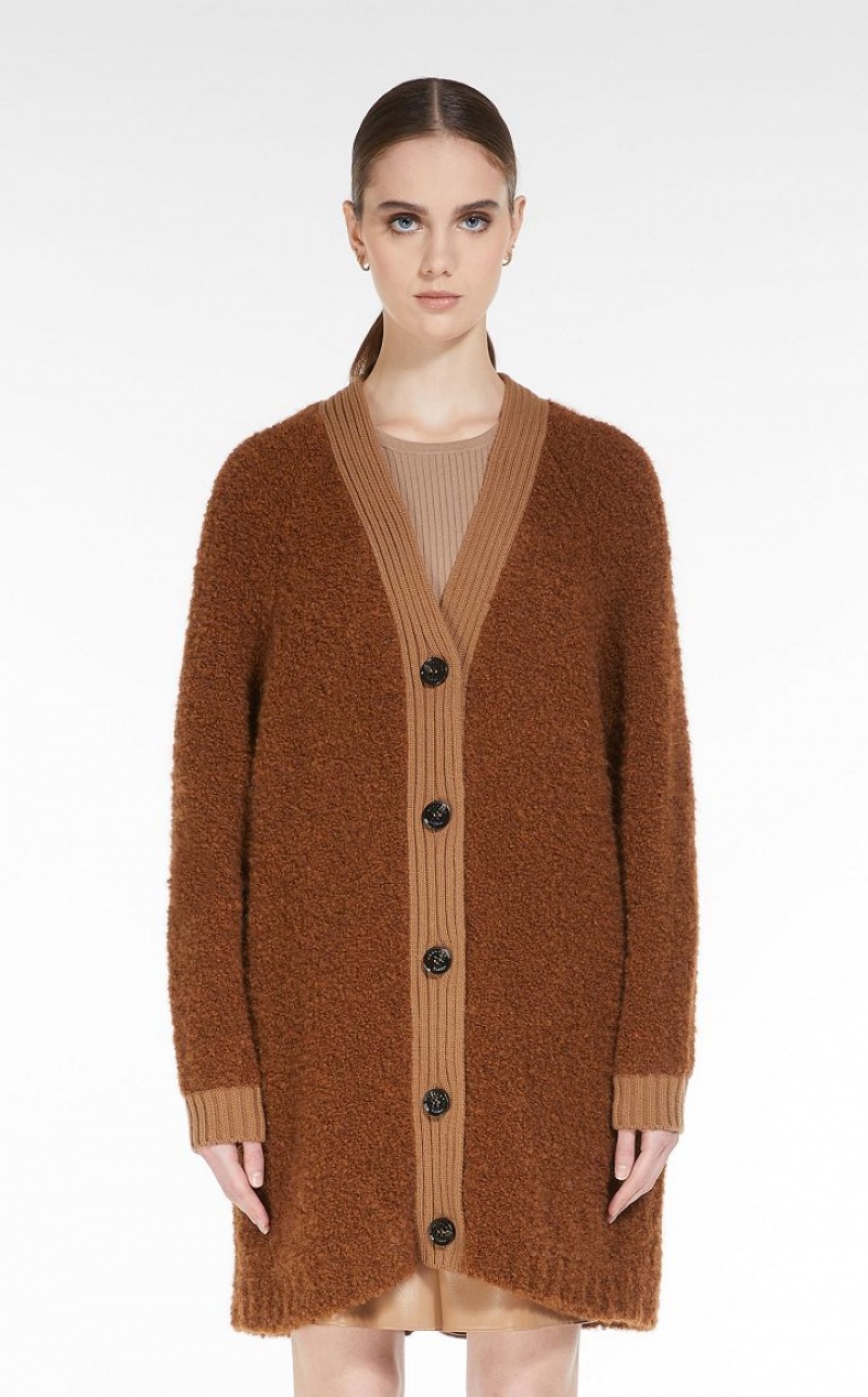 Knitwear Max Mara Oversized Cardigan In Alpaca And Wool Cafes | MMR593434