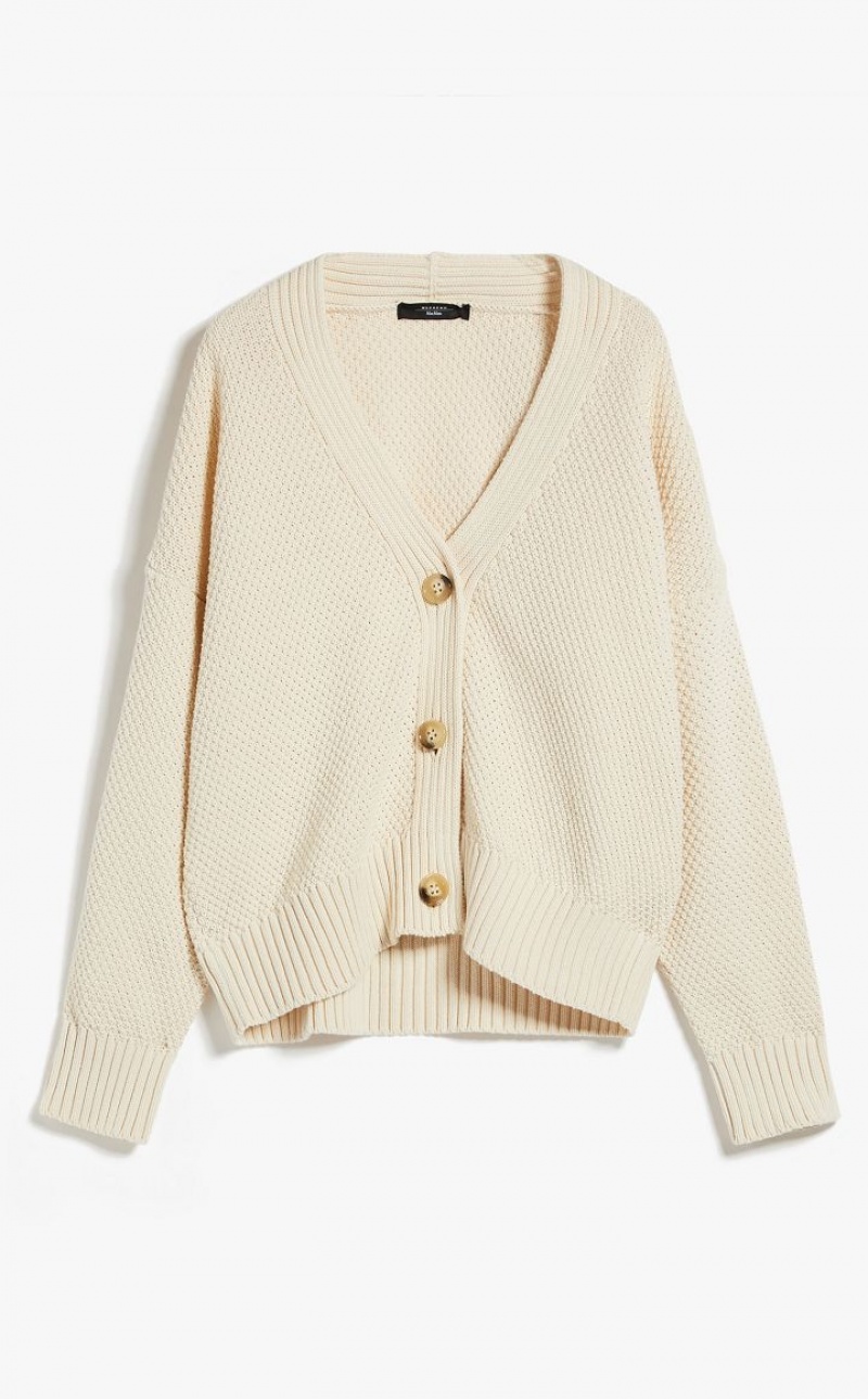 Knitwear Max Mara Oversized Cotton Cardigan Branco | MMR593462