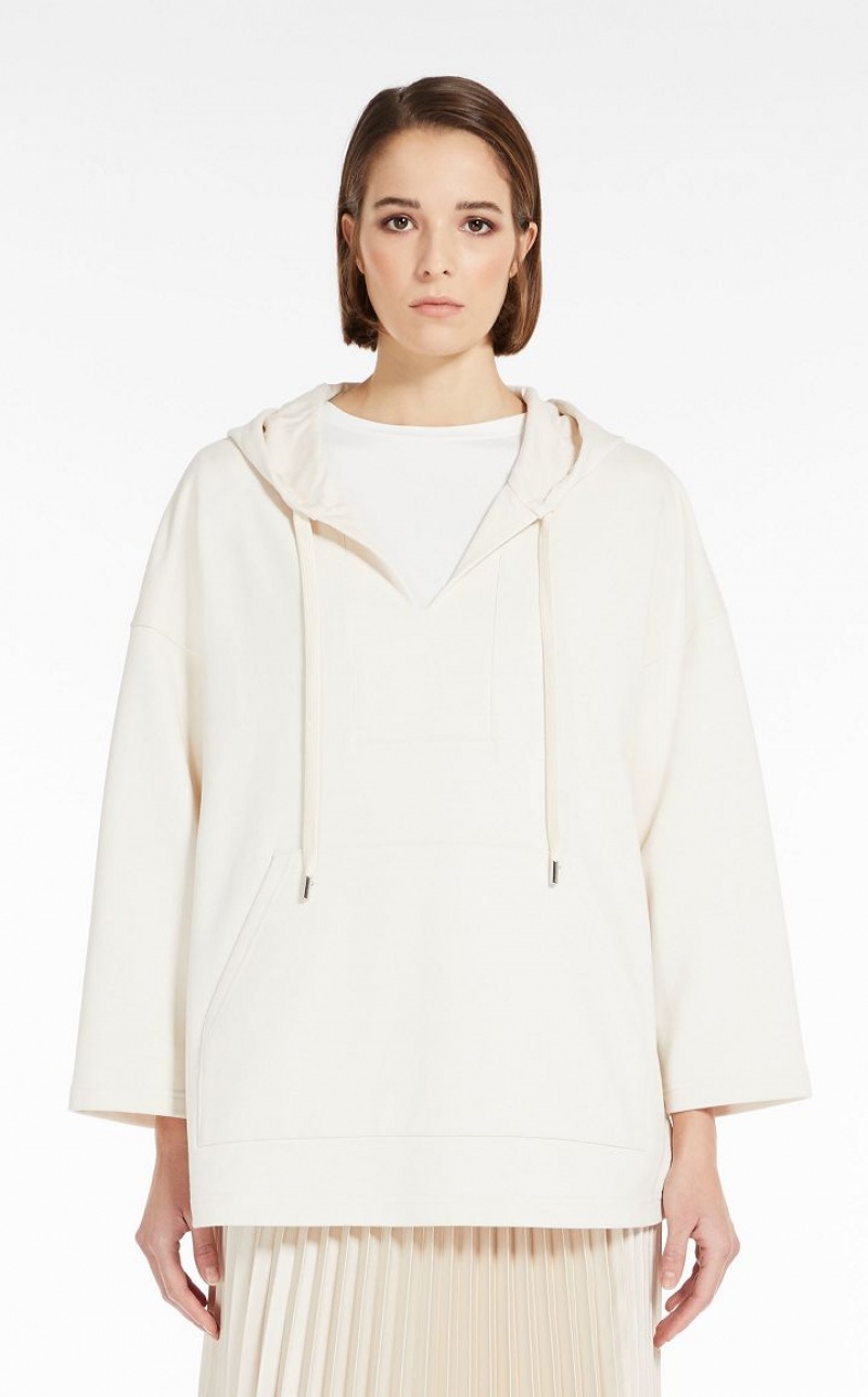 Knitwear Max Mara Oversized Jersey Sweatshirt Branco | MMR593454