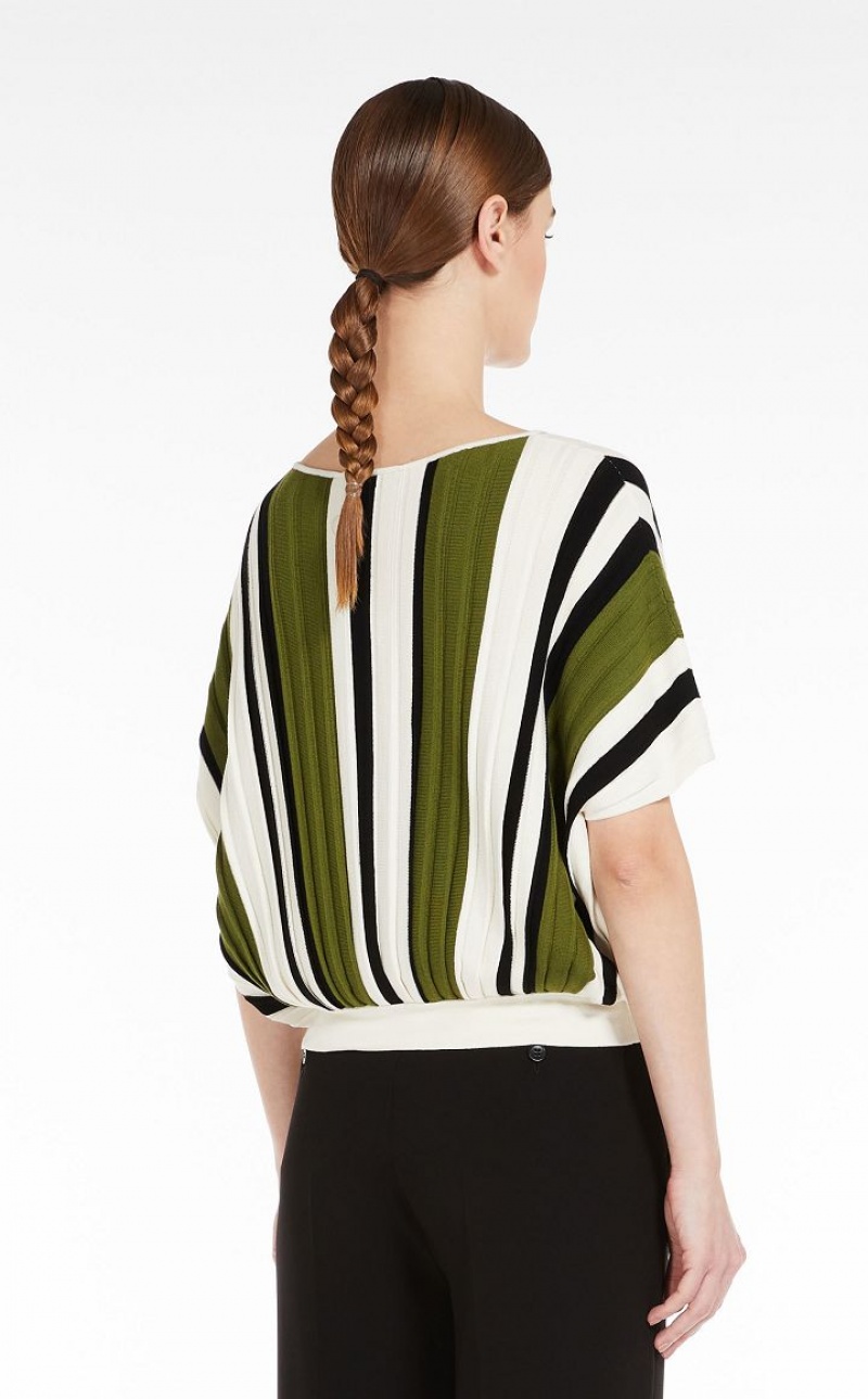 Knitwear Max Mara Pleated Top In Viscose Yarn Verdes | MMR593448