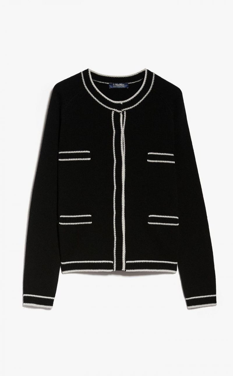 Knitwear Max Mara Pocket-detail Wool And Cashmere Cardigan Pretas | MMR593442