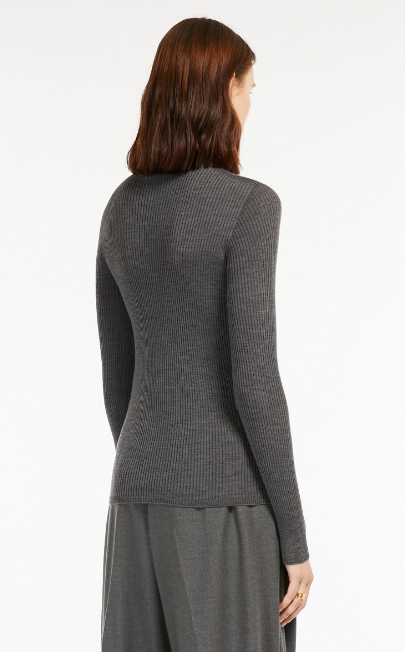 Knitwear Max Mara Pure Virgin Wool Mock Polo-neck Luz Cinzentas | MMR593471