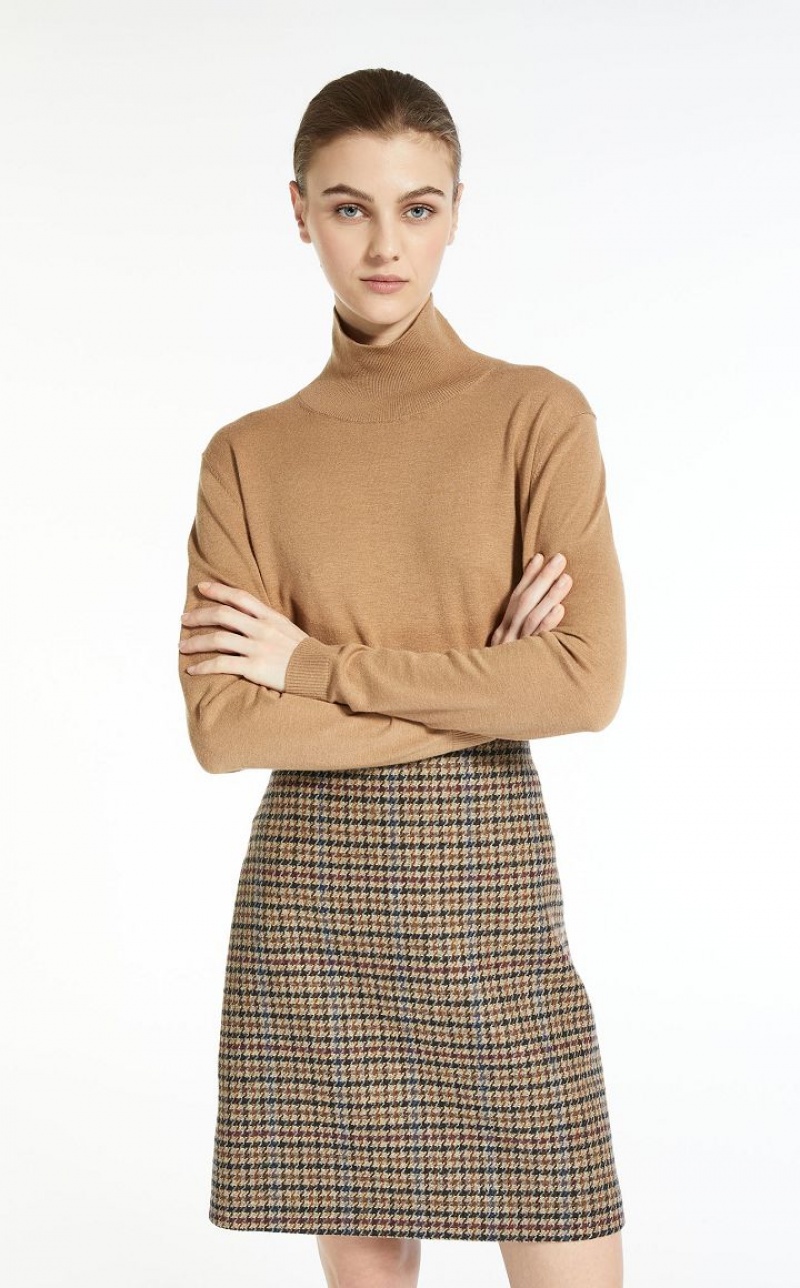 Knitwear Max Mara Silk And Wool Yarn Marrom | MMR593468