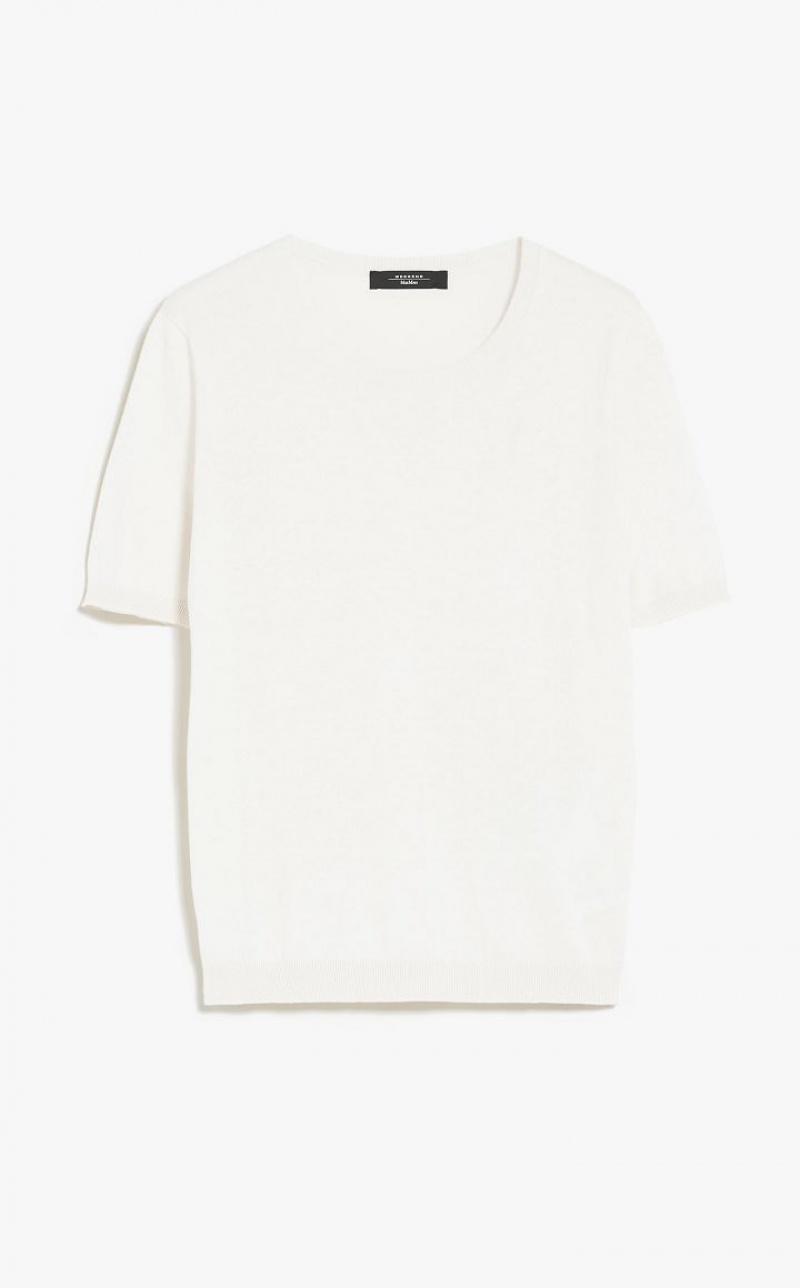 Knitwear Max Mara Silk Blend T-shirt Branco | MMR593460