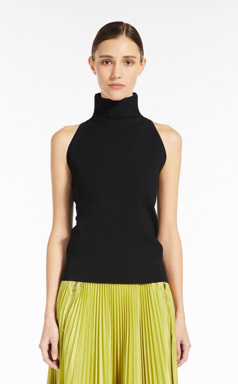 Knitwear Max Mara Viscose Yarn High Neck Top Pretas | MMR593465