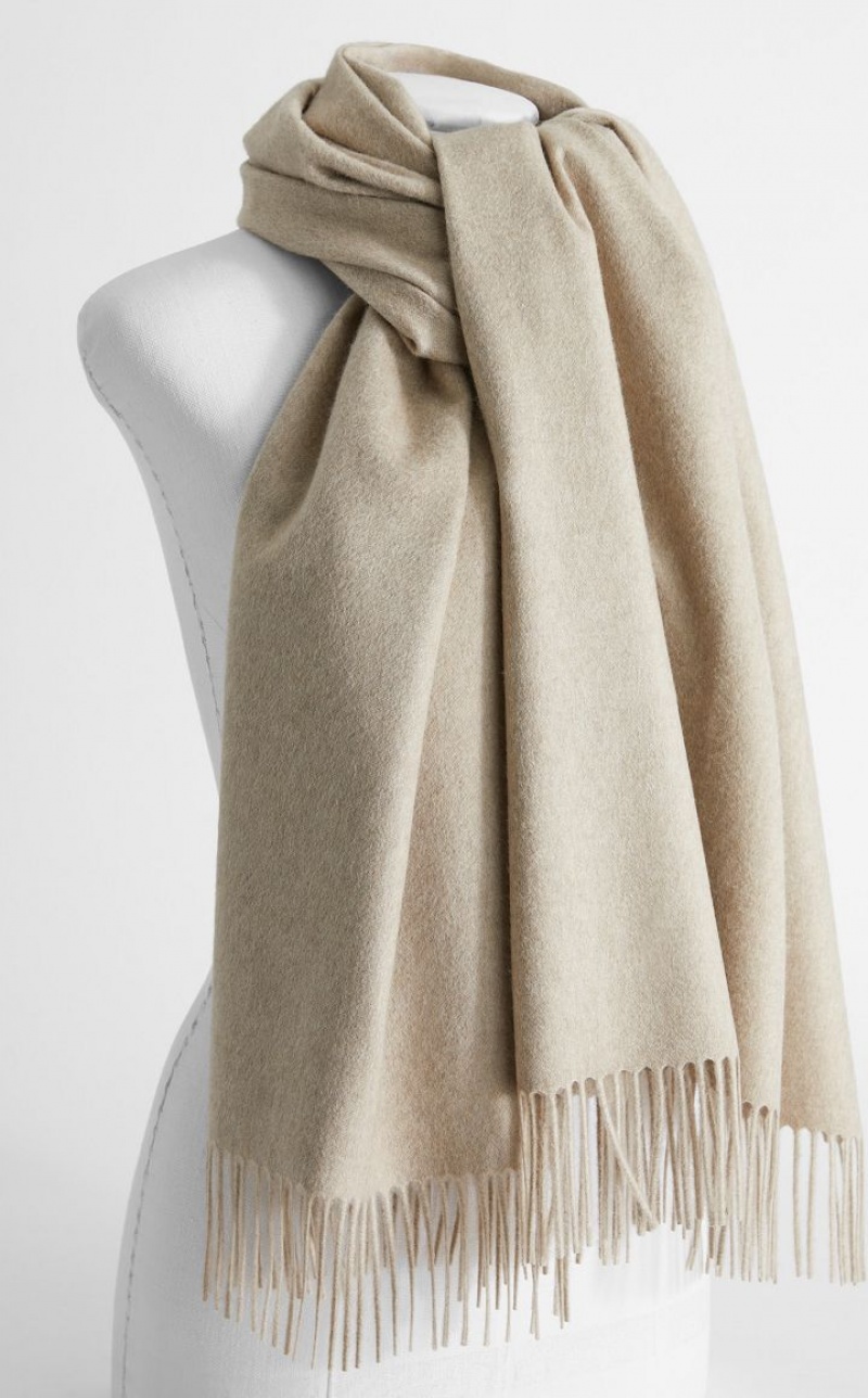 Lenços Max Mara Cashmere Stole With Embroidery Bege | MMR594279