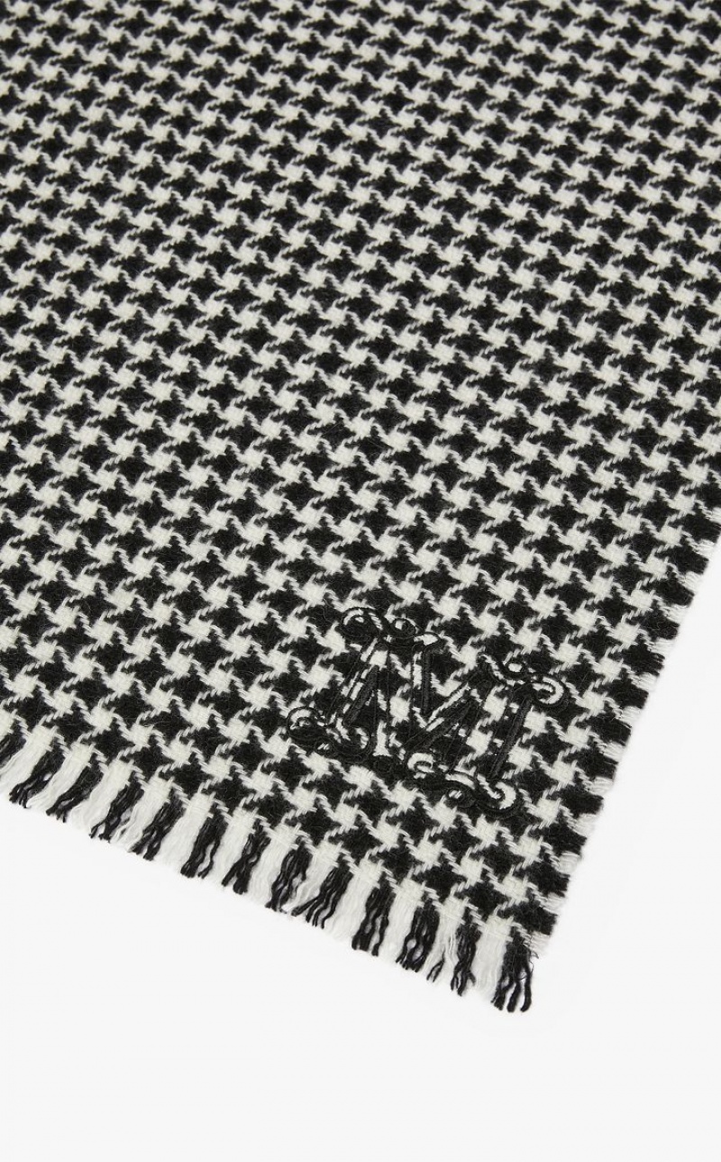 Lenços Max Mara Houndstooth Cashmere Scarf Pretas | MMR594267