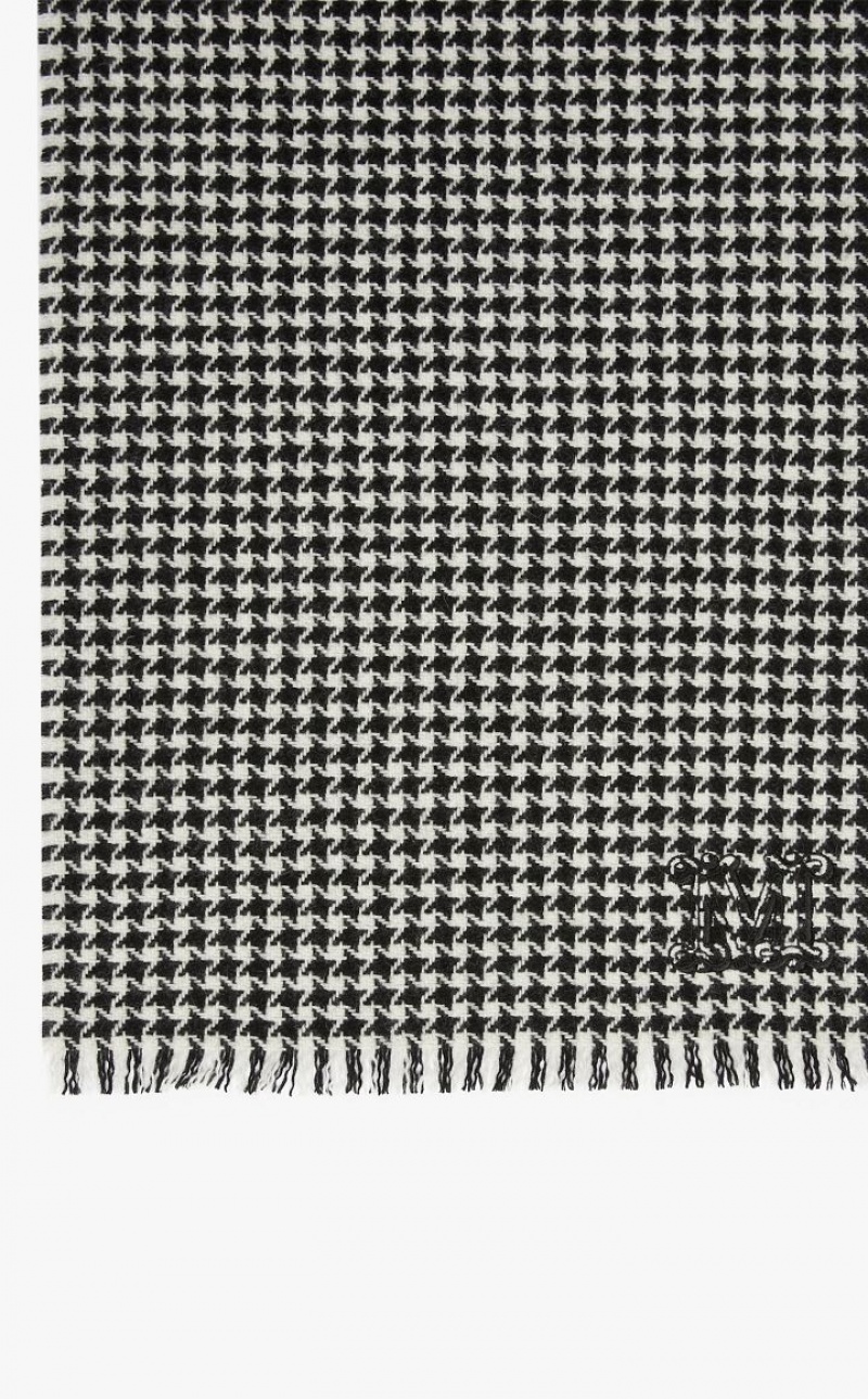 Lenços Max Mara Houndstooth Cashmere Scarf Pretas | MMR594267