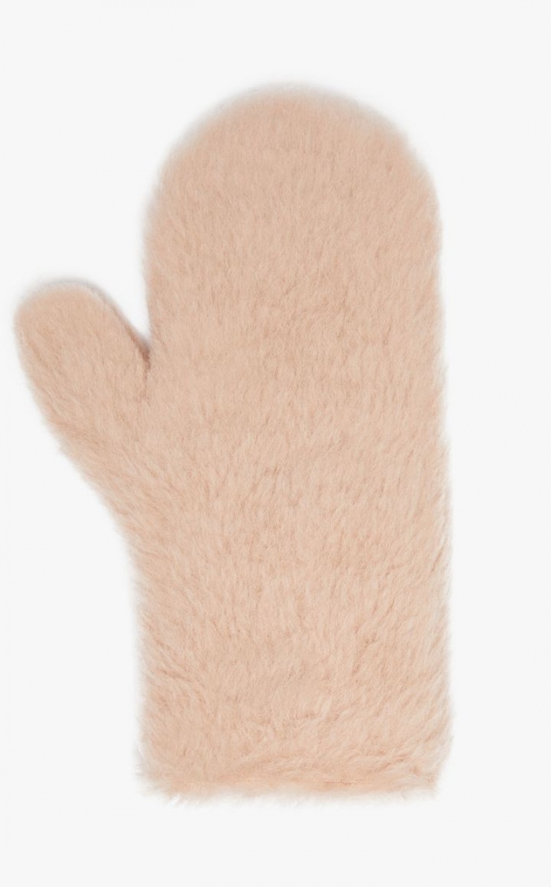 Luvas Max Mara Mittens In Teddy Fabric Rosa | MMR594228