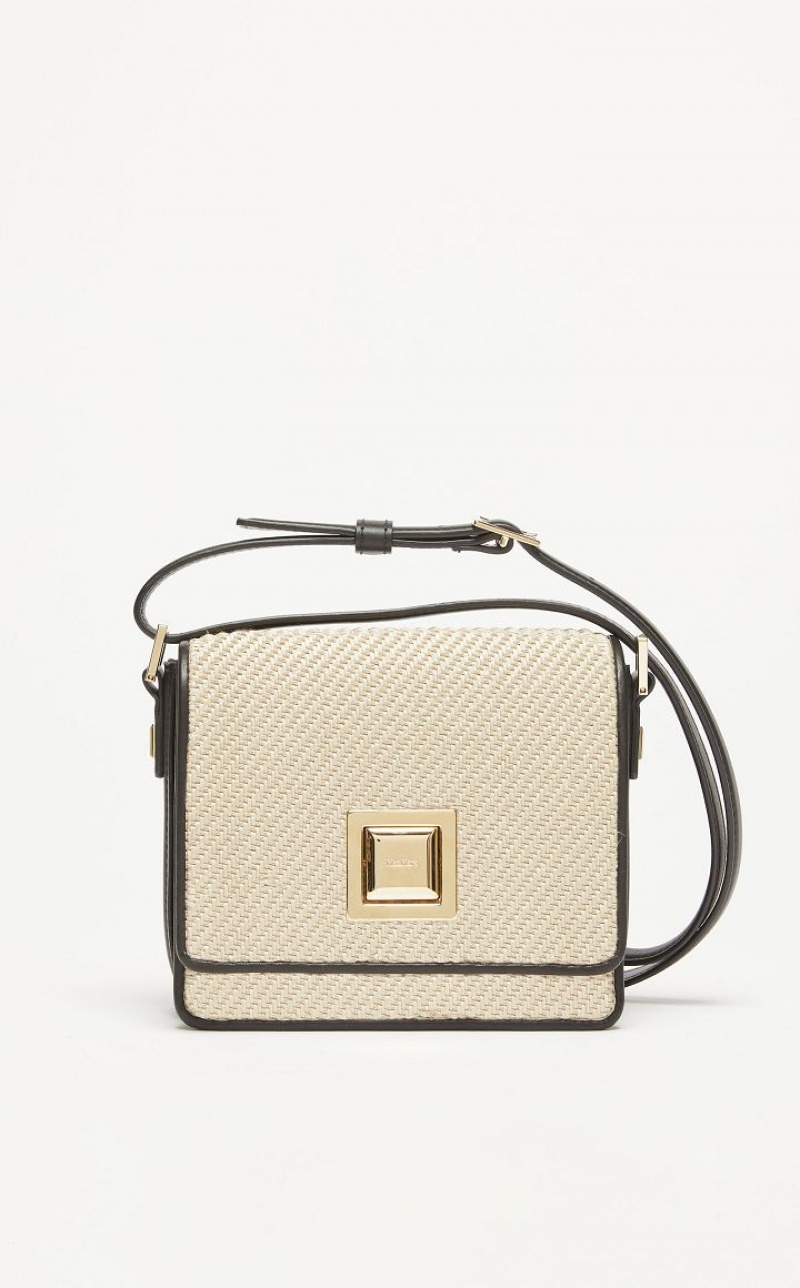 MM Bag Max Mara In Leather And Woven Fabric Marrom | MMR594119