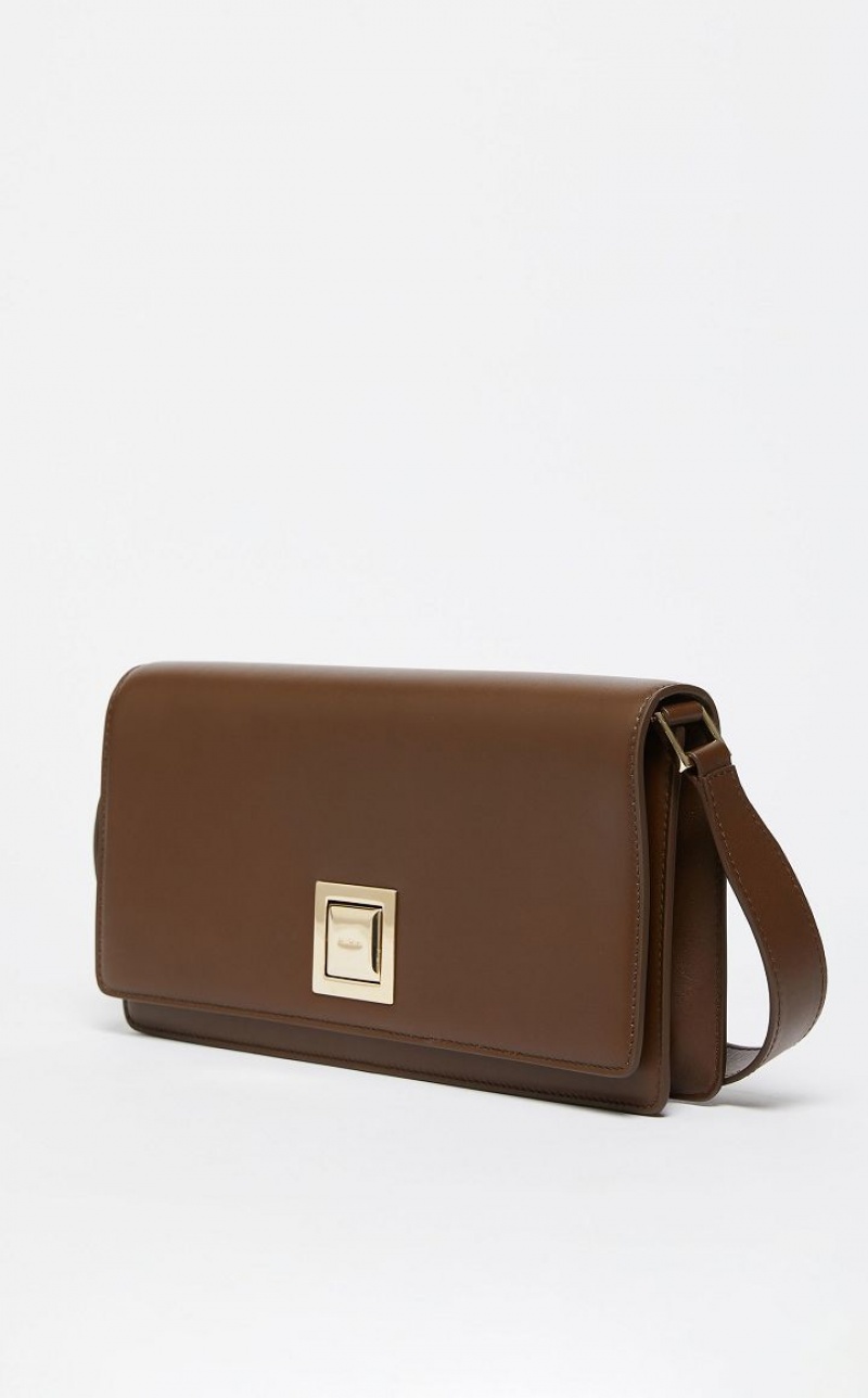 MM Bag Max Mara Leather Clutch Cafes | MMR594123