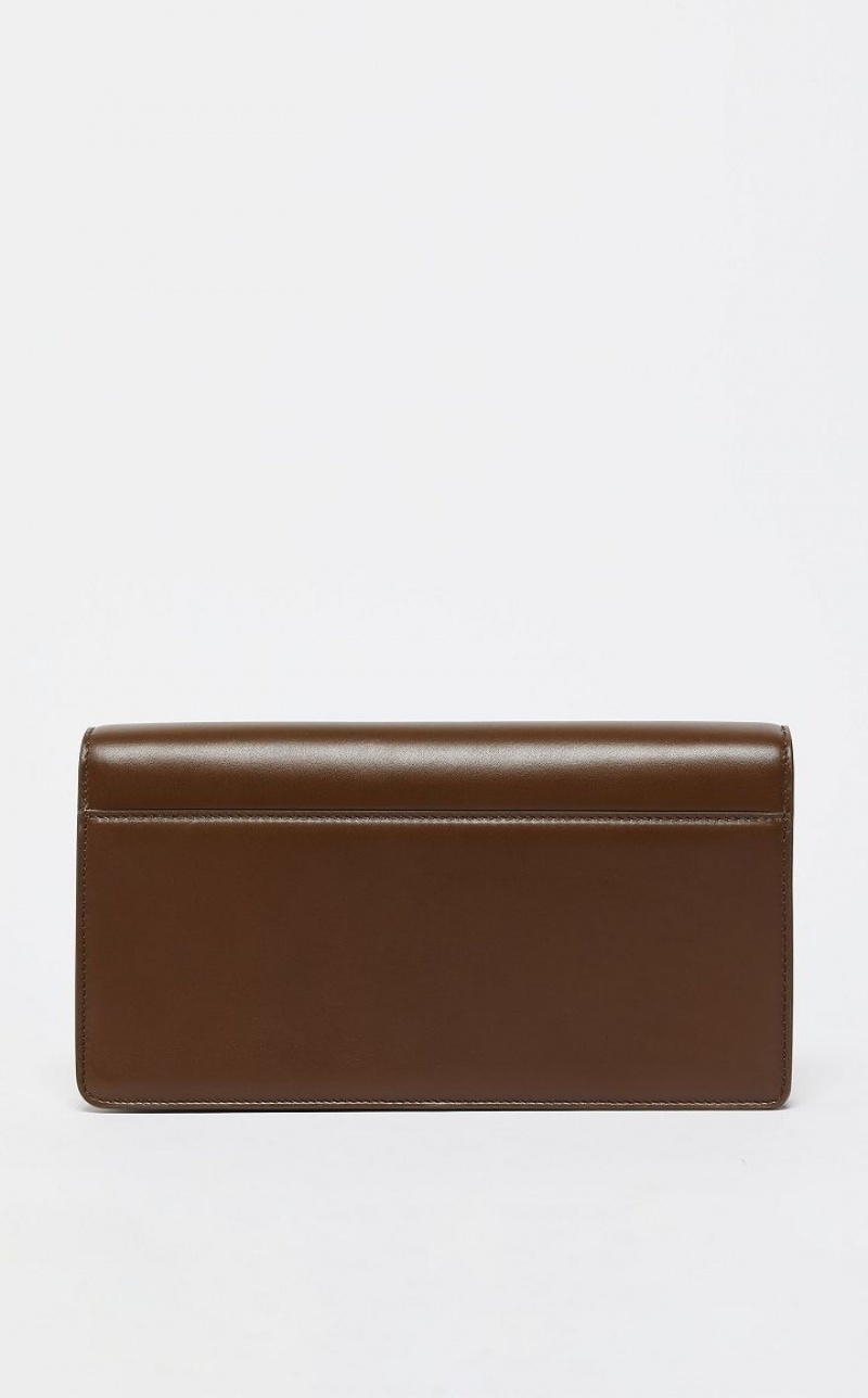 MM Bag Max Mara Leather Clutch Cafes | MMR594123