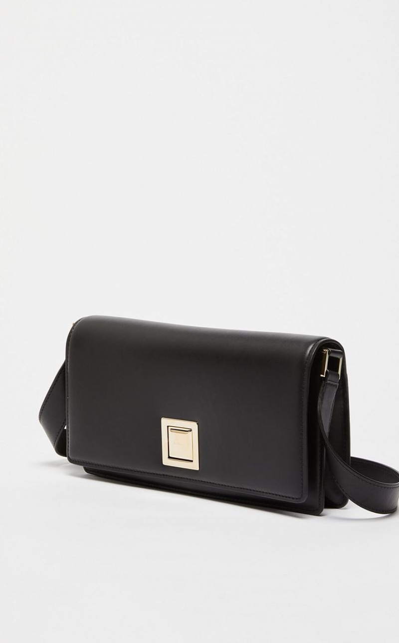 MM Bag Max Mara Leather Clutch Pretas | MMR594124