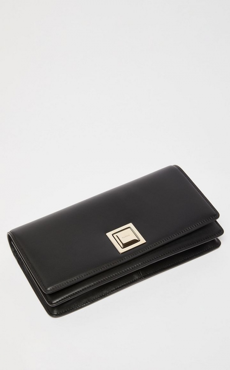 MM Bag Max Mara Leather Clutch Pretas | MMR594124