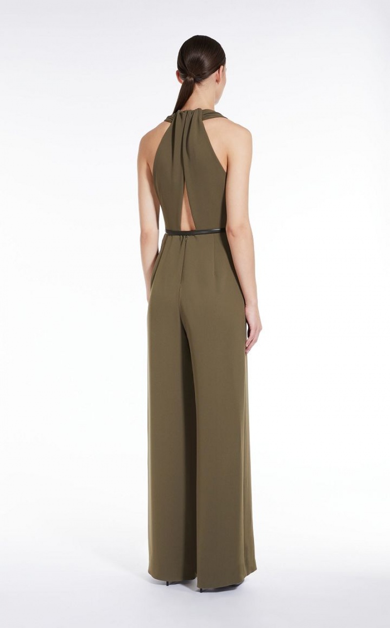 Macacão Max Mara Wide Leg Cady Verde Oliva Verdes | MMR593417