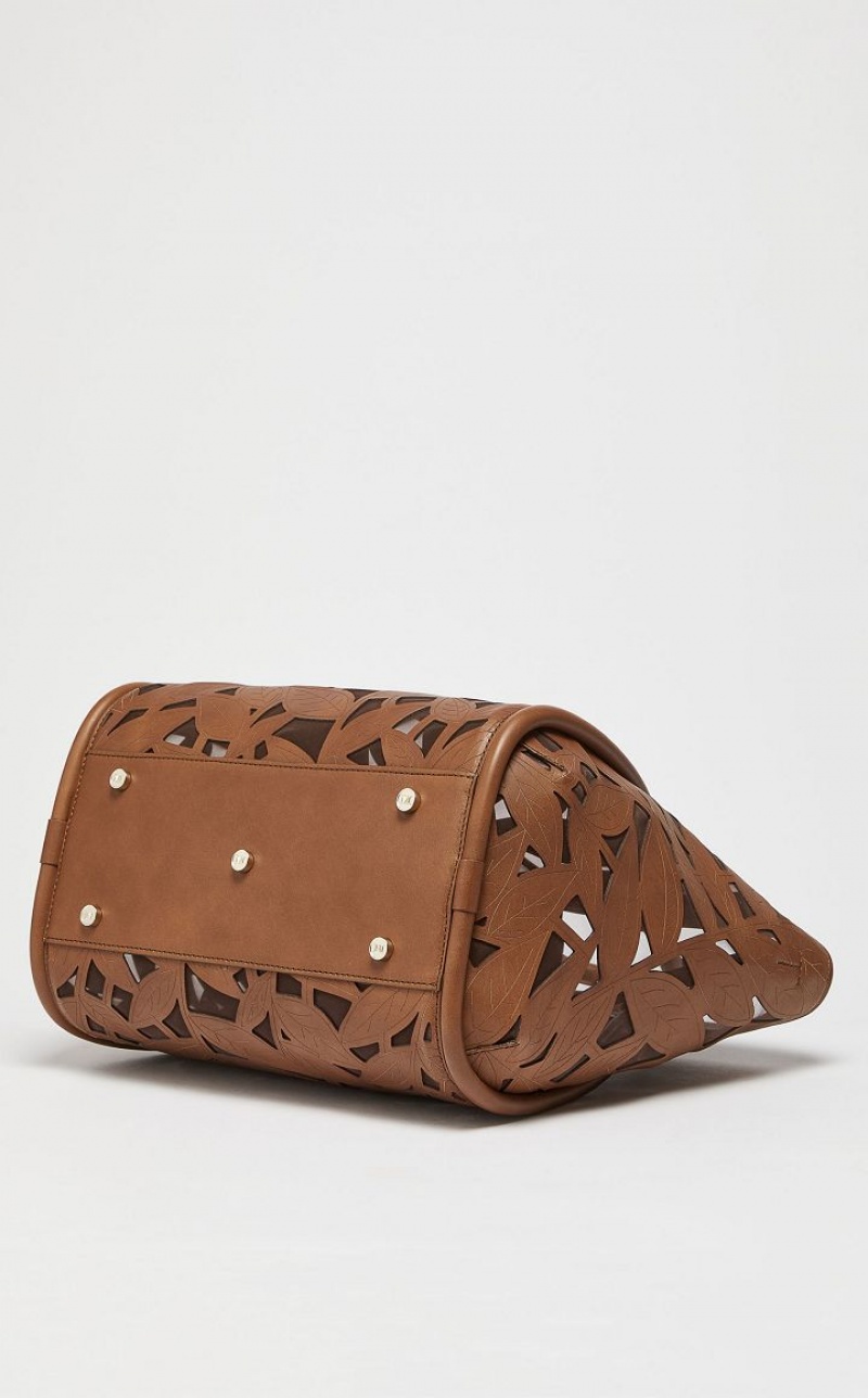 Marine Bag Max Mara In Carved Leather Marrom | MMR594125