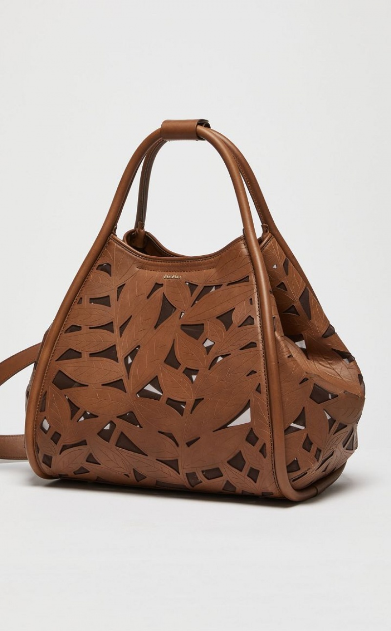 Marine Bag Max Mara In Carved Leather Marrom | MMR594125