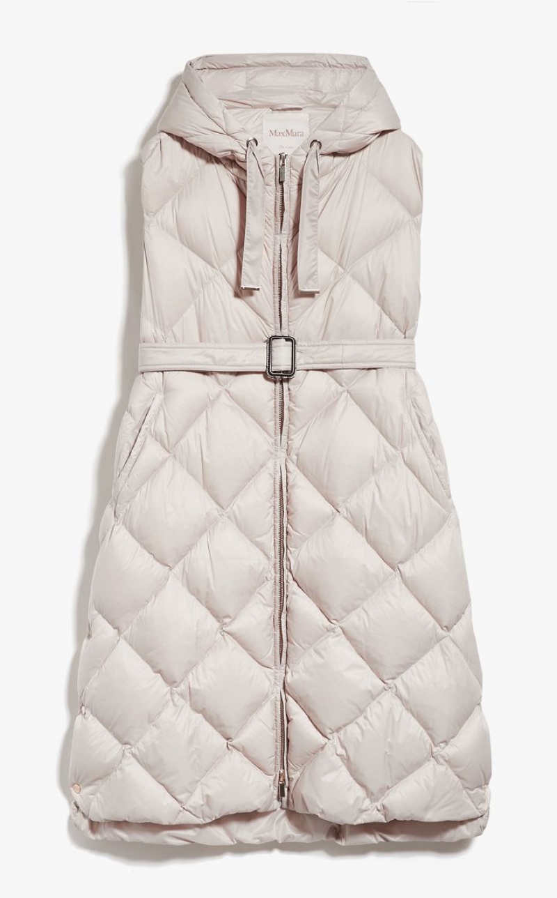 Padded Max Mara Gilet In Quilted Water-resistant Canvas Marrom | MMR593987