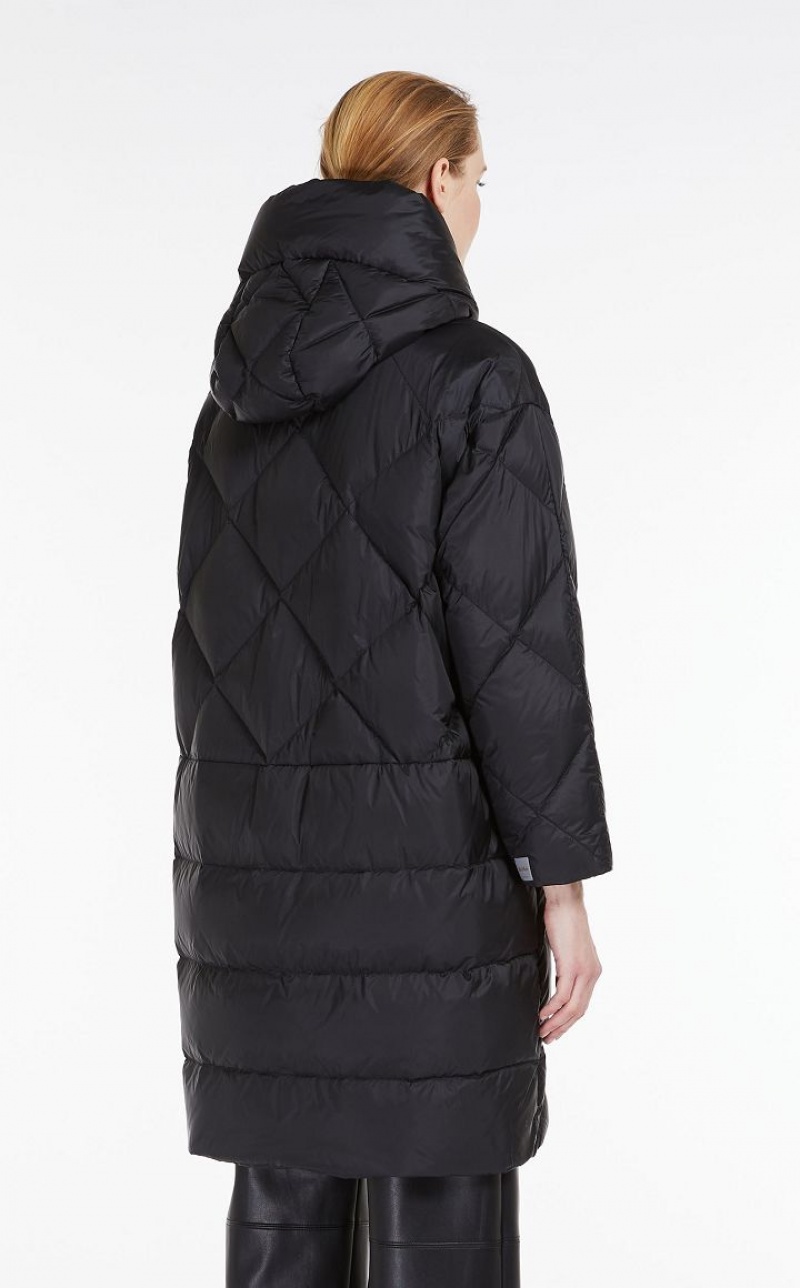 Padded Max Mara Parka In Quilted Water-resistant Canvas Pretas | MMR593999