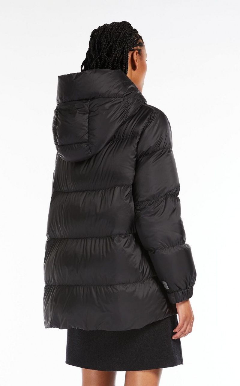 Padded Max Mara Quilted Down Jacket In Water-resistant Canvas Pretas | MMR594000