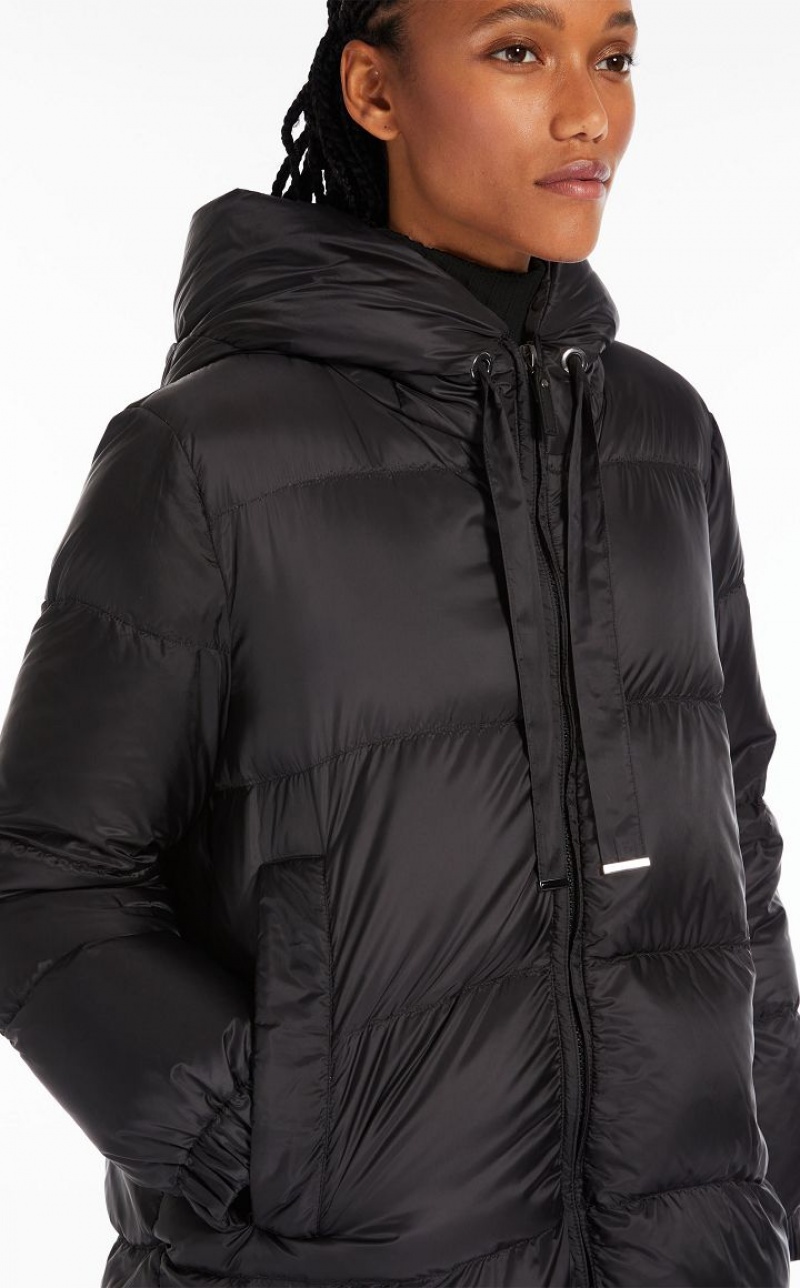 Padded Max Mara Quilted Down Jacket In Water-resistant Canvas Pretas | MMR594000