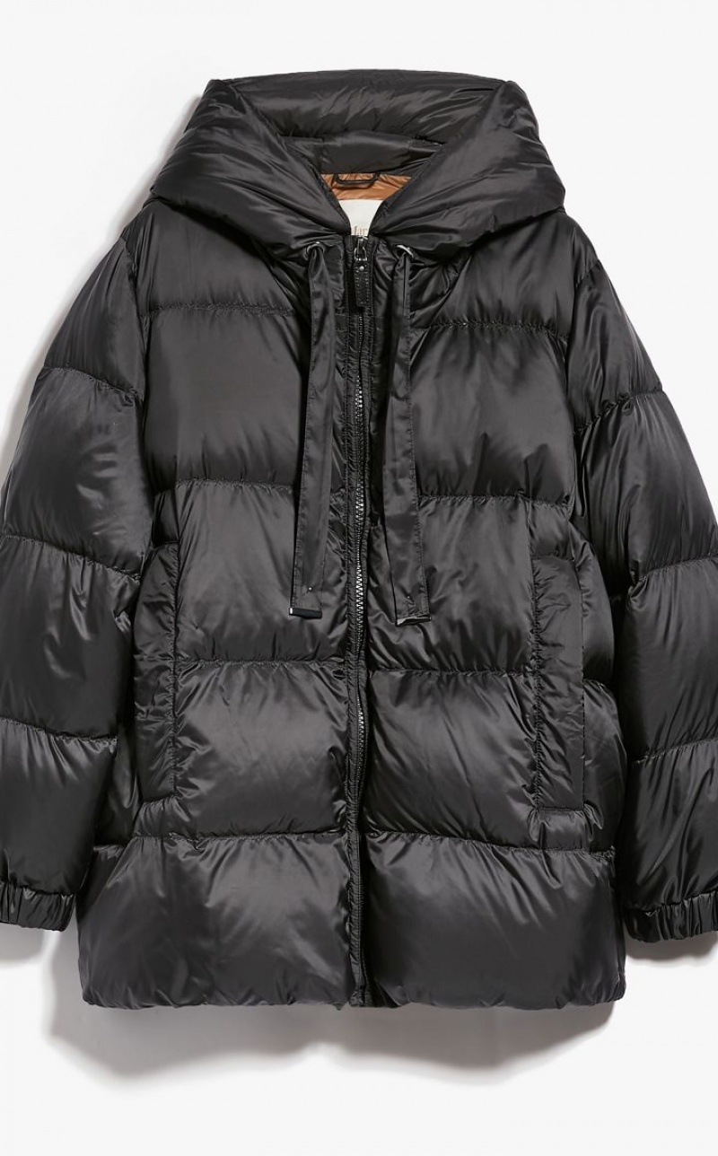 Padded Max Mara Quilted Down Jacket In Water-resistant Canvas Pretas | MMR594000