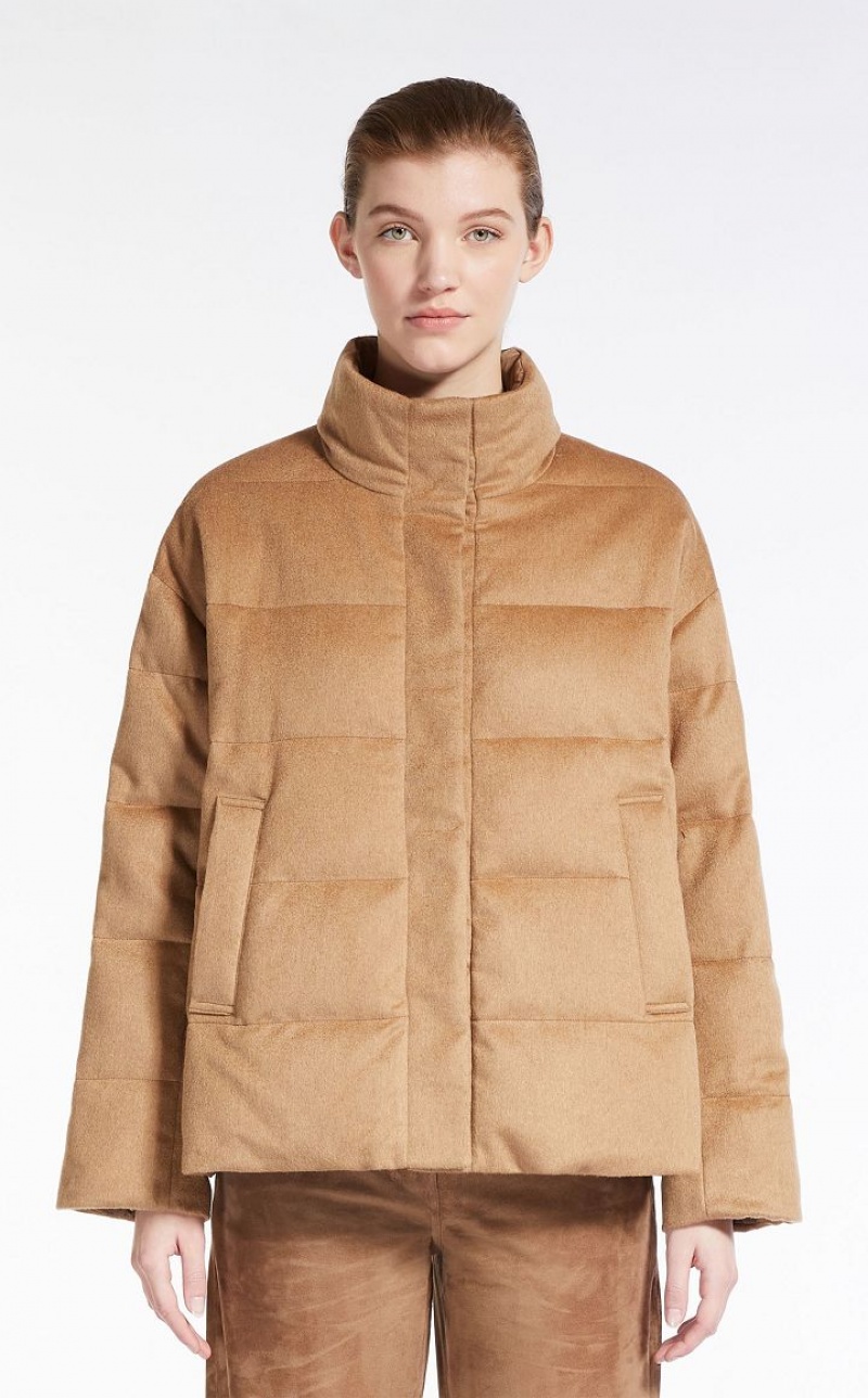 Padded Max Mara Reversible Camel Down Jacket Marrom | MMR593966