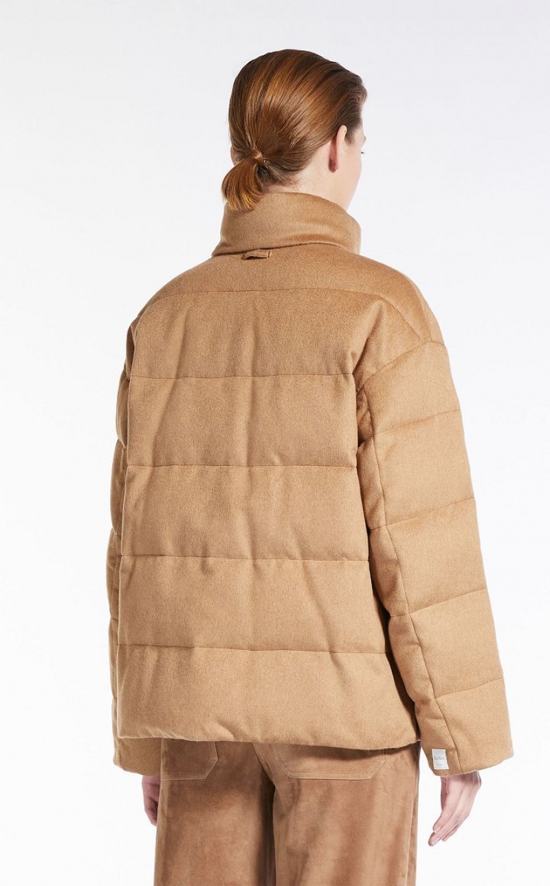 Padded Max Mara Reversible Camel Down Jacket Marrom | MMR593966