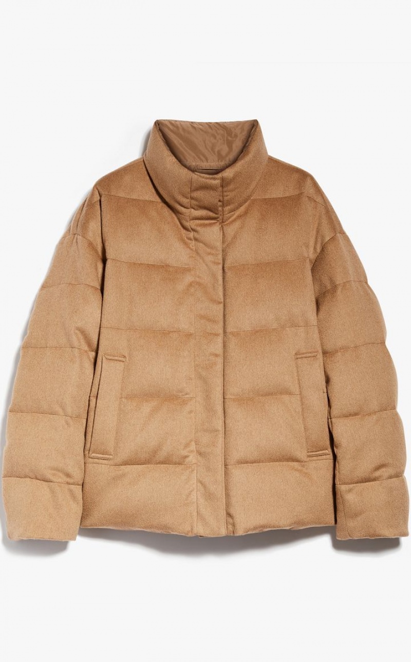 Padded Max Mara Reversible Camel Down Jacket Marrom | MMR593966