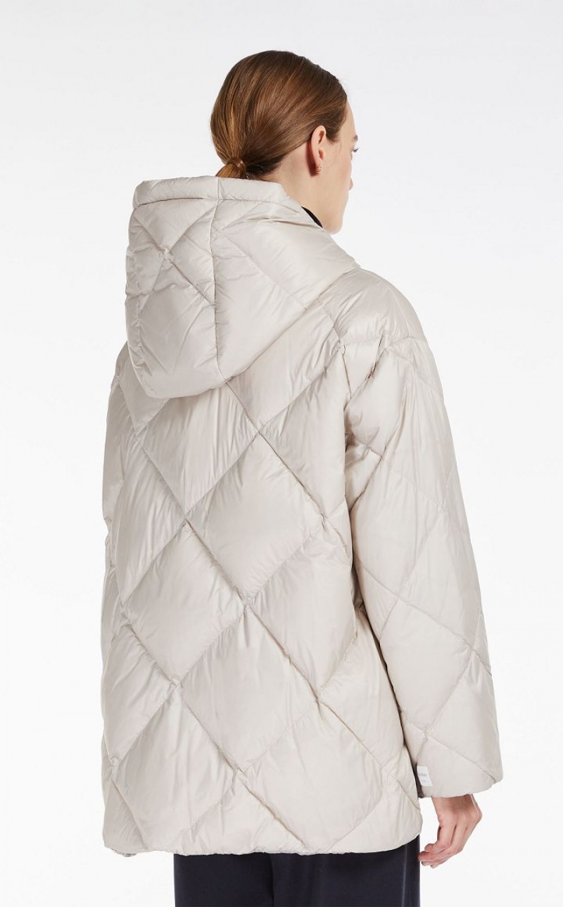 Padded Max Mara Reversible Down Jacket In Water-resistant Canvas Marrom | MMR593989