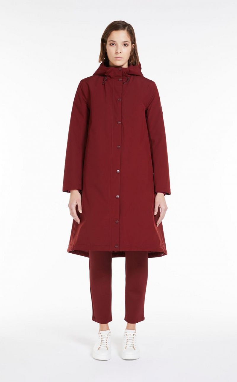 Padded Max Mara Rubberised-look Canvas Parka Fucsia | MMR593971