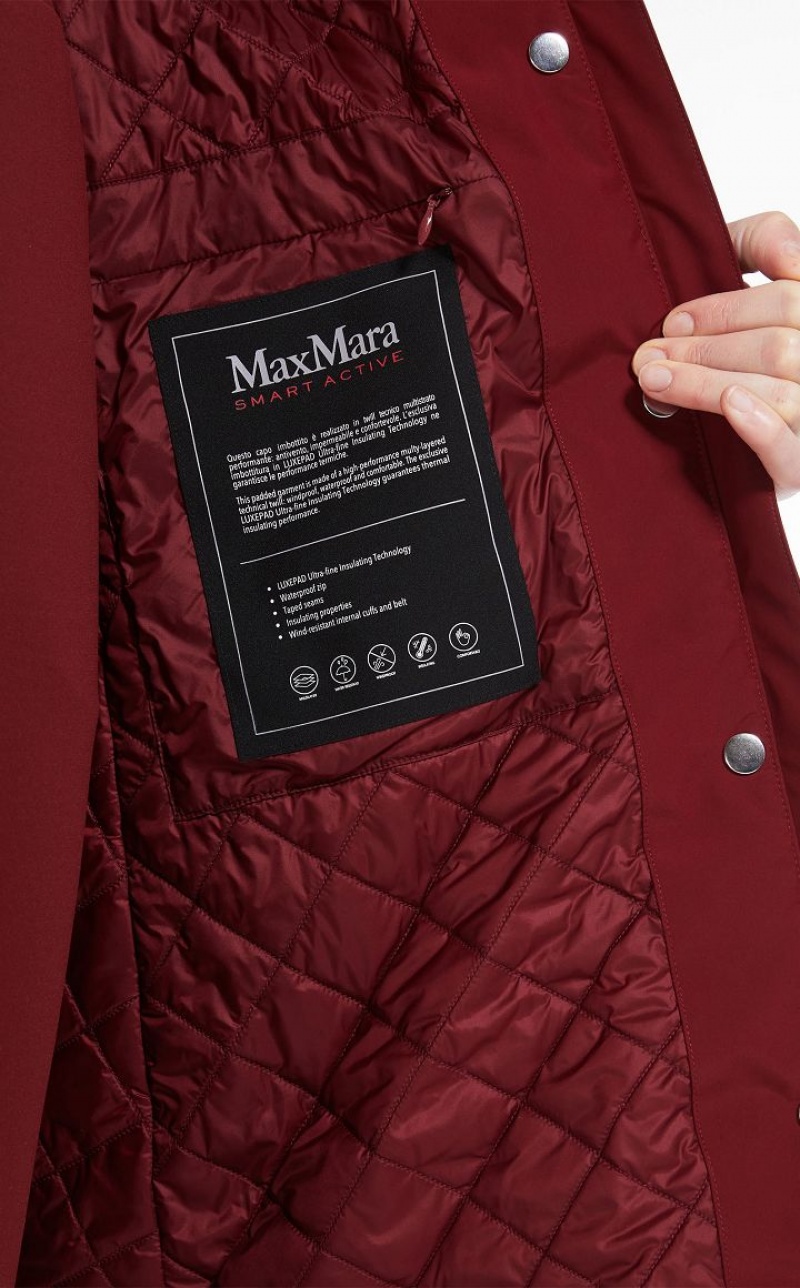 Padded Max Mara Rubberised-look Canvas Parka Fucsia | MMR593971